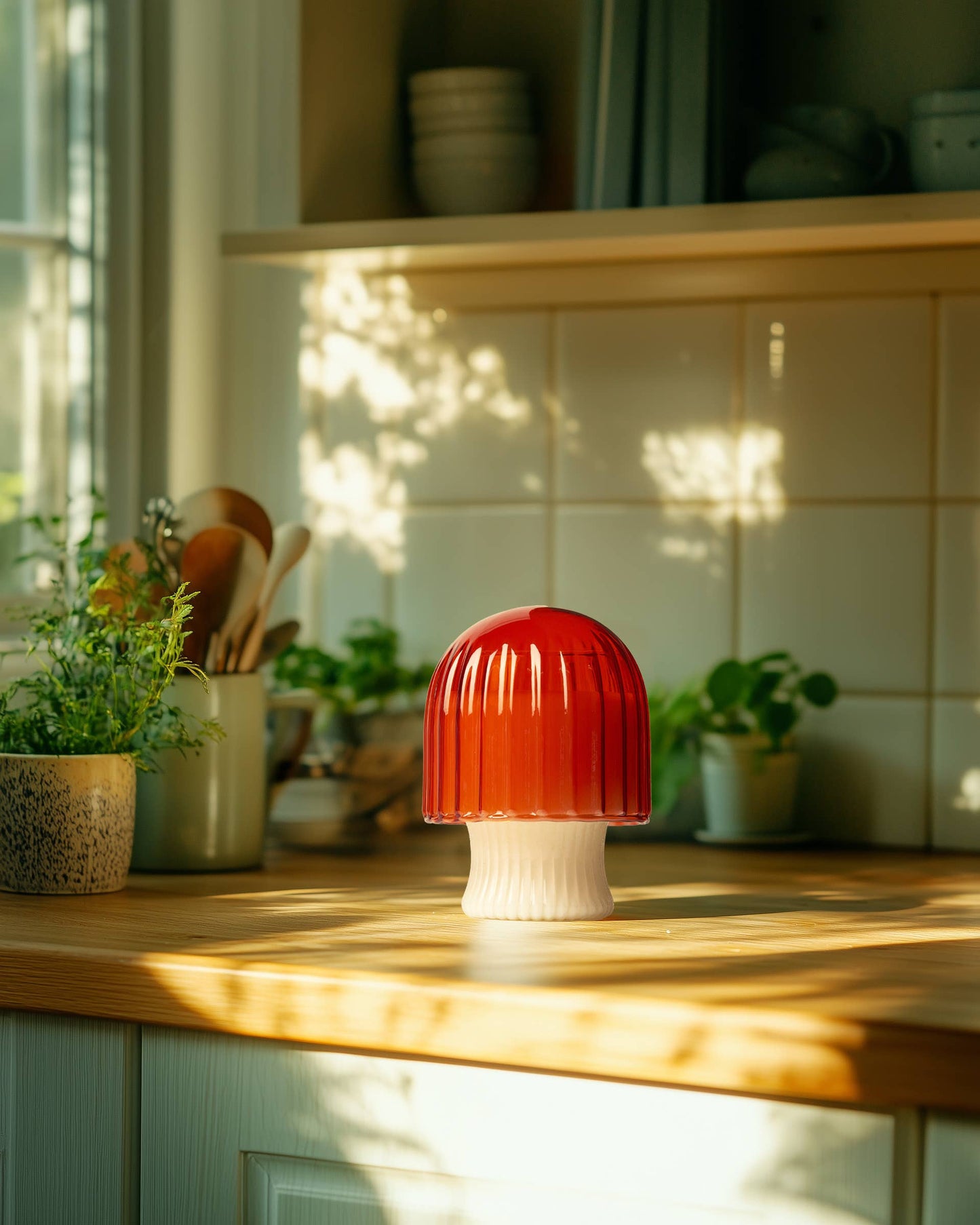 Swedish Dream Pine Mushroom Cloche Candle