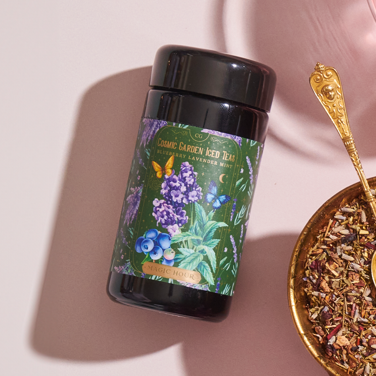 Blueberry Lavender Mint: Cosmic Garden Iced Tea