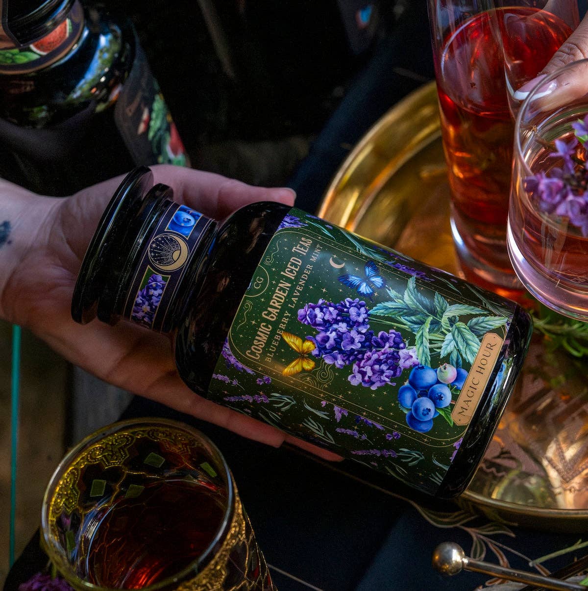 Blueberry Lavender Mint: Cosmic Garden Iced Tea