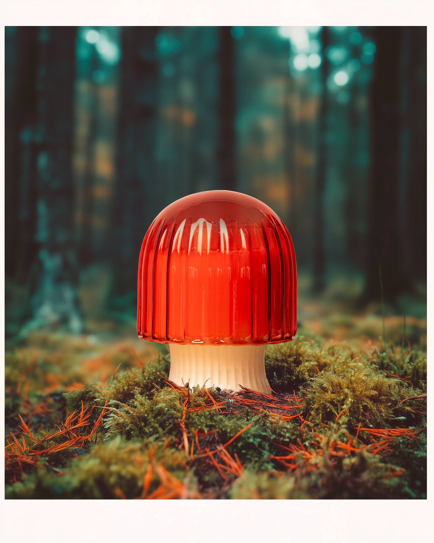 Swedish Dream Pine Mushroom Cloche Candle