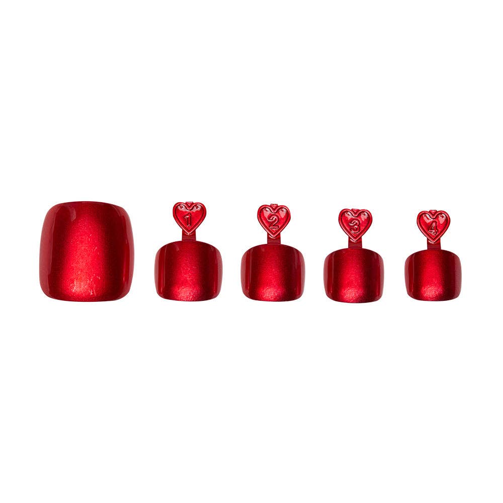 Glazed Cherry Red Toe Press-On Nail