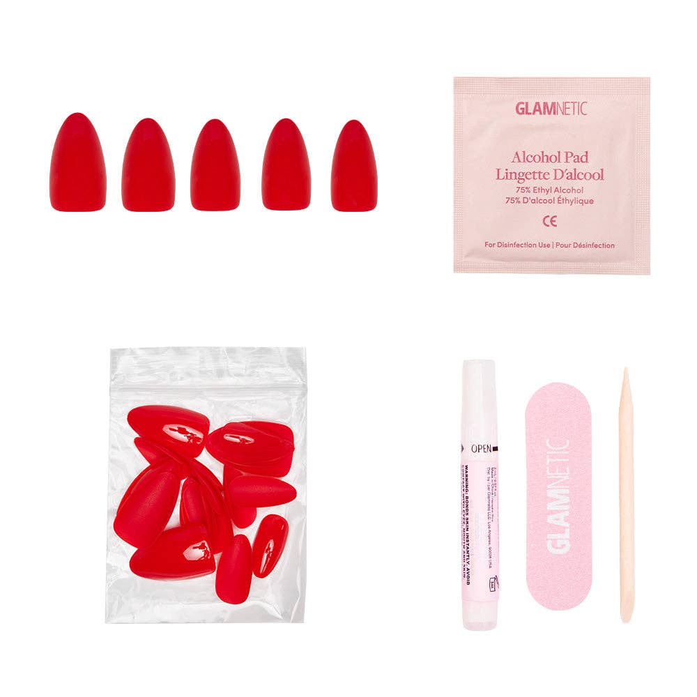 Fiery Red Press-On Nails | Short Almond