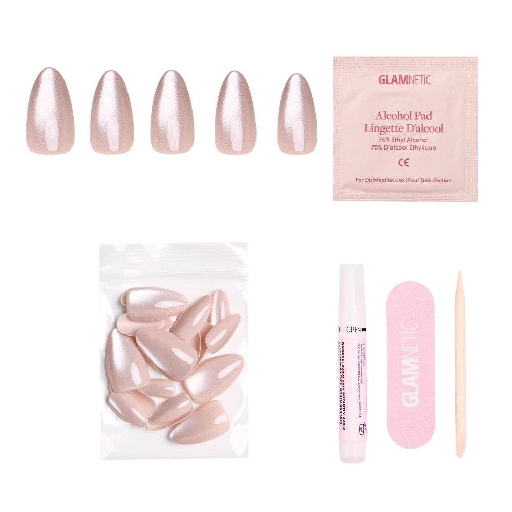 The Vow Nude Velvet Press-On Nails | Short Almond