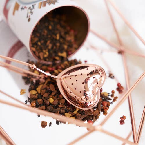 Rose Gold-Plated Stainless Steel Tea Infuser - Heart
