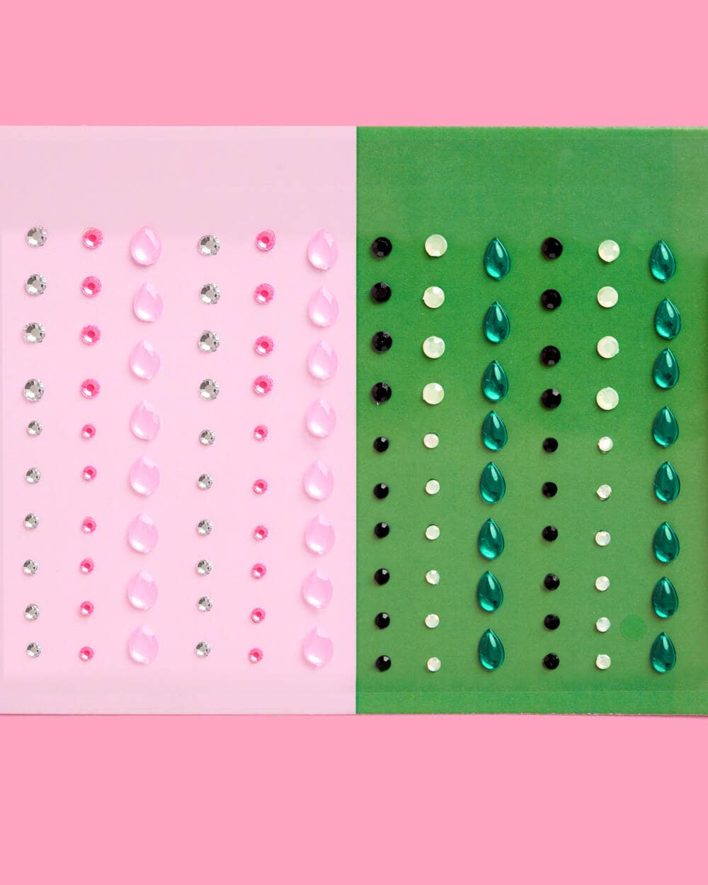 Wicked Pink Green Face Gem Set