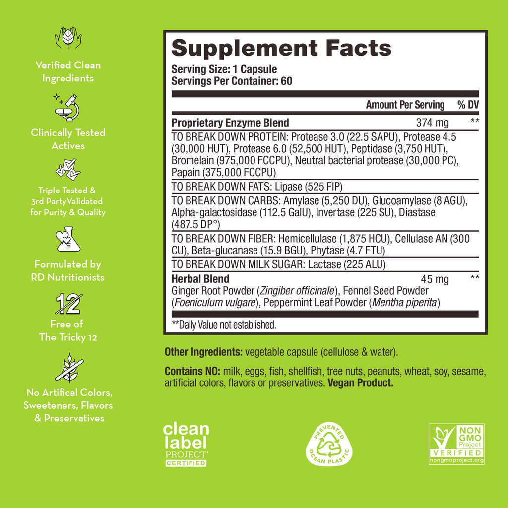 Flatter Me Extra Strength Digestive Enzymes Capsules