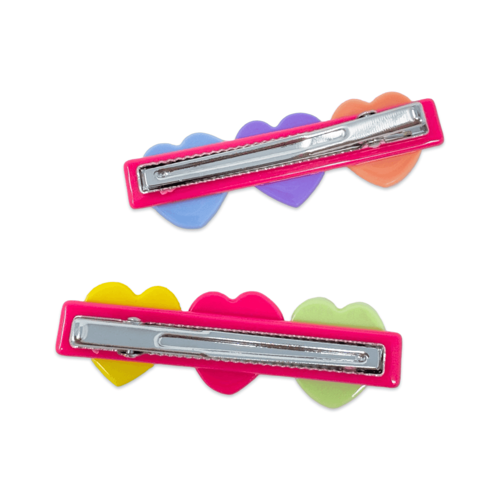 Candy Hearts Alligator Hair Clip Set
