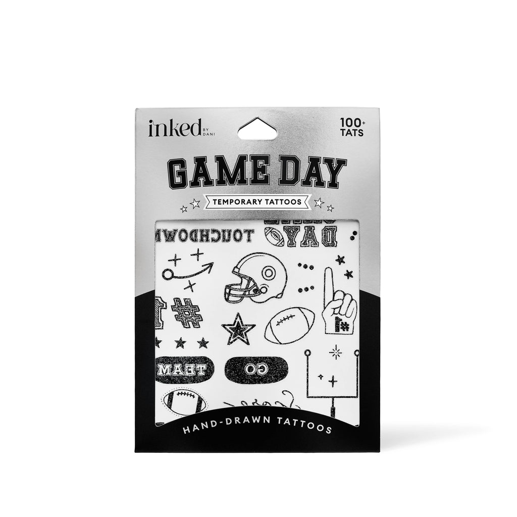 Game Day Touchdown Temporary Tattoo Pack