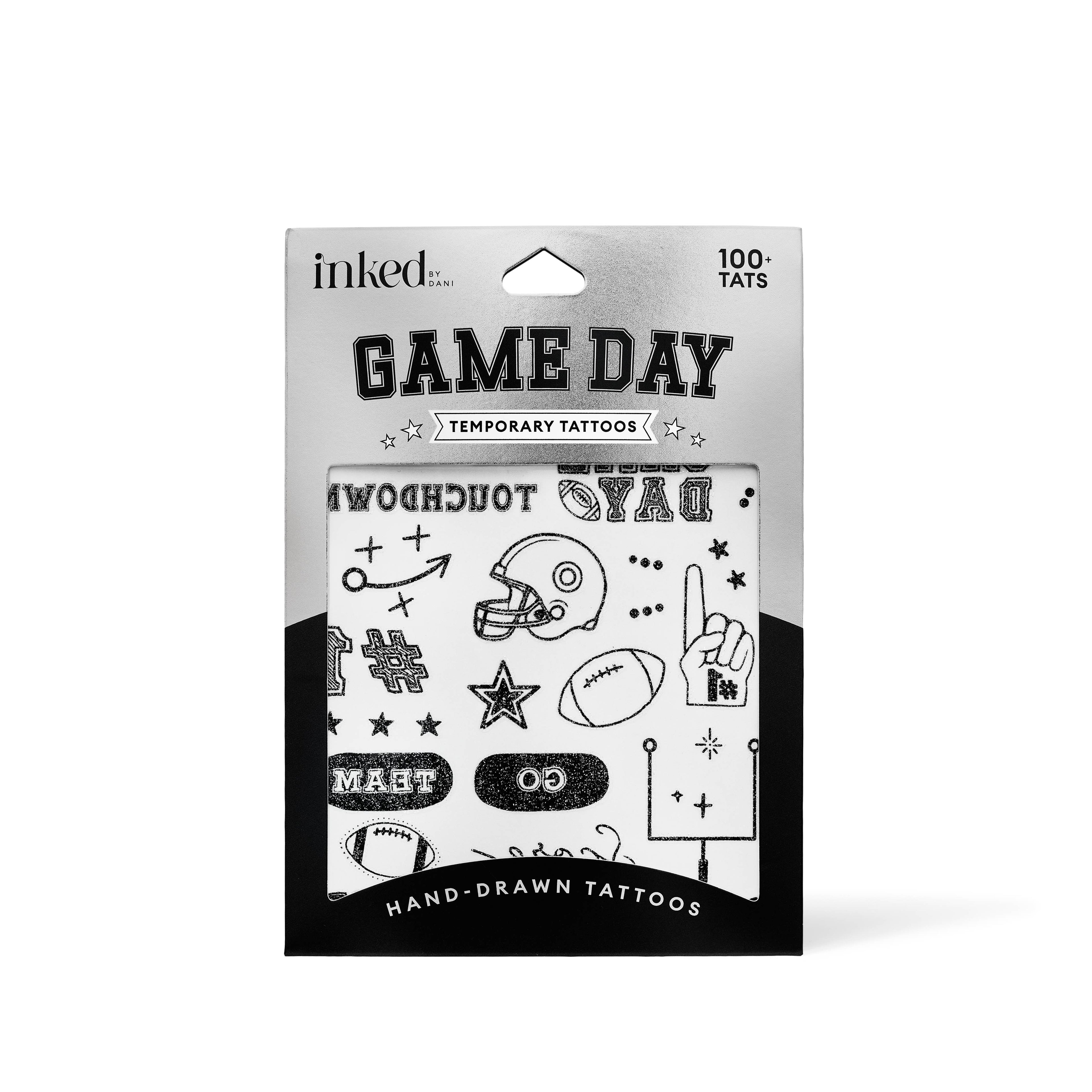 Game Day Touchdown Temporary Tattoo Pack