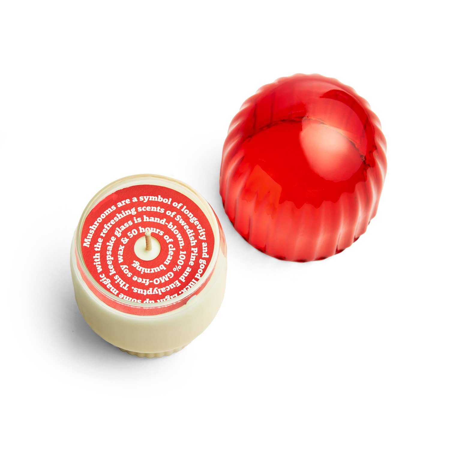 Swedish Dream Pine Mushroom Cloche Candle