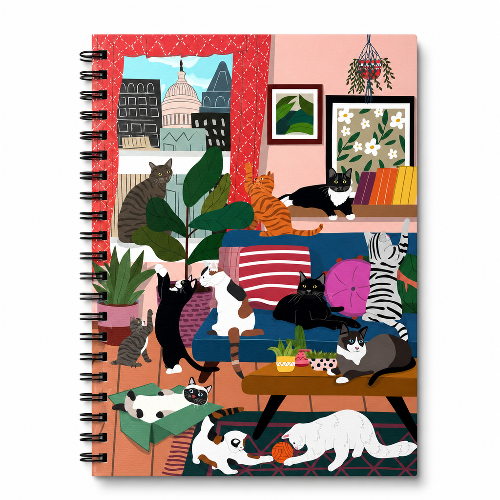Spiral Notebook- House of Kitty Cats