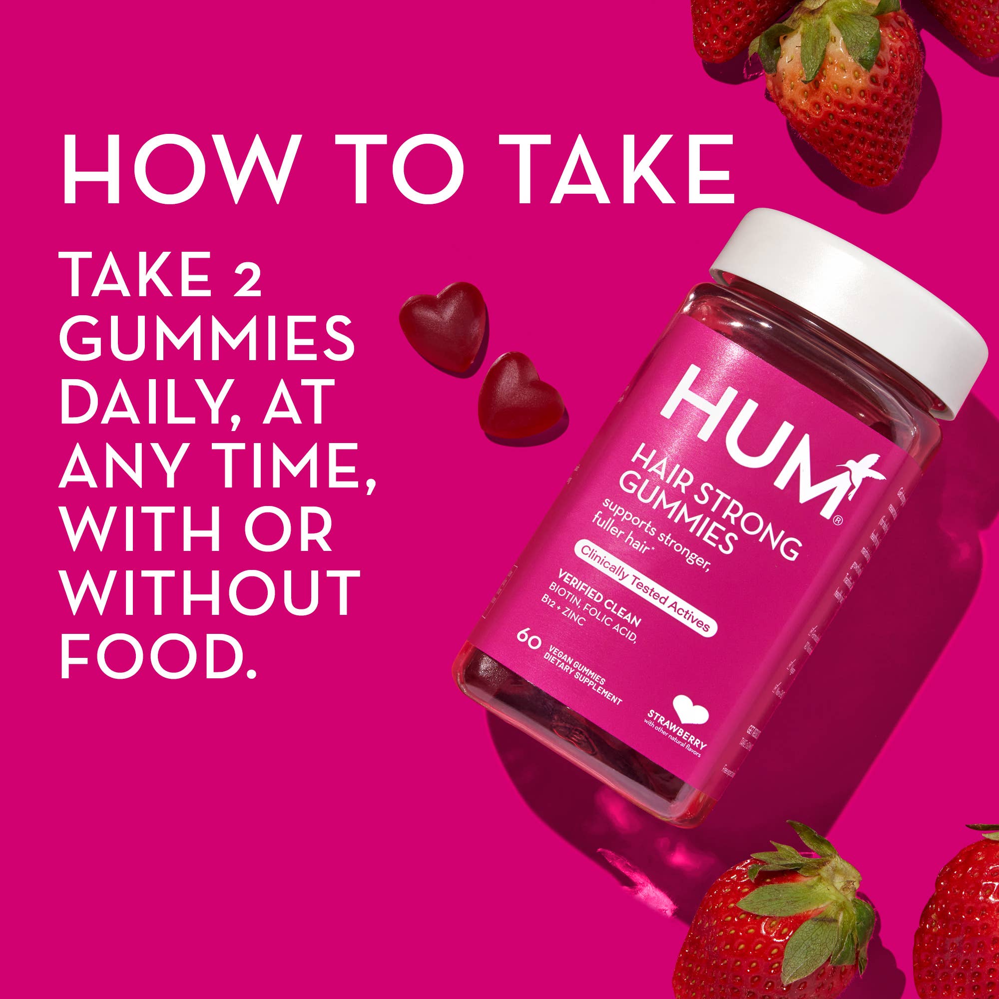 Hair Strong Gummies for Growth with Biotin, FO-TI, & PABA