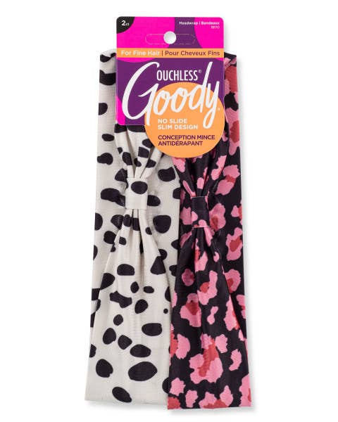 HEADWRAPS LOW PROFILE FLOWERS/DOTS-2 CT