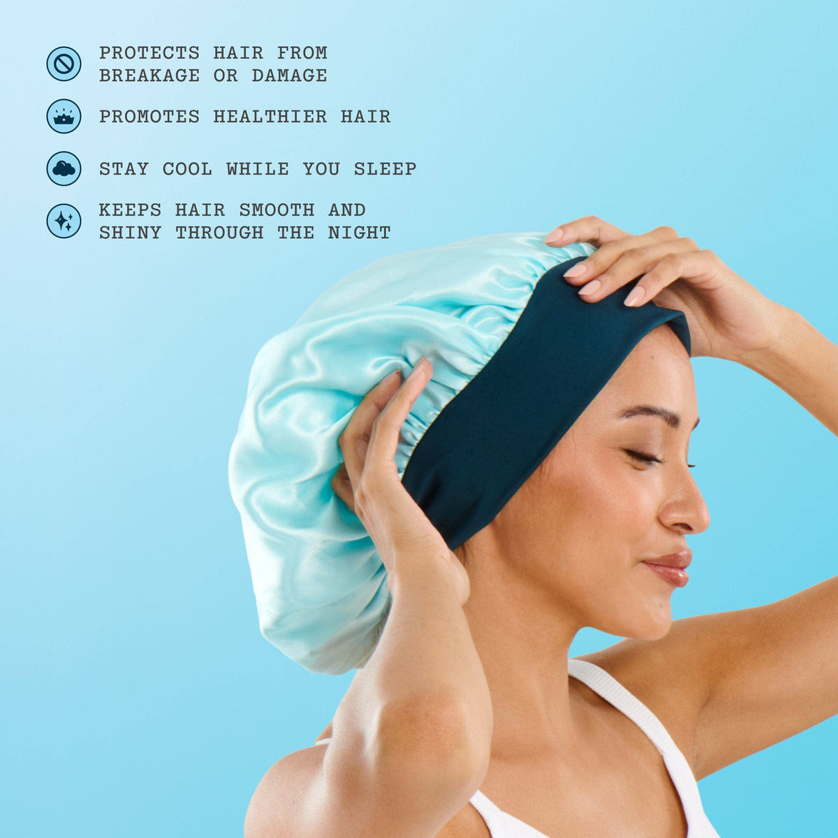 Satin Sleep Bonnet For Mid-Length Hair - Sweet Dreams