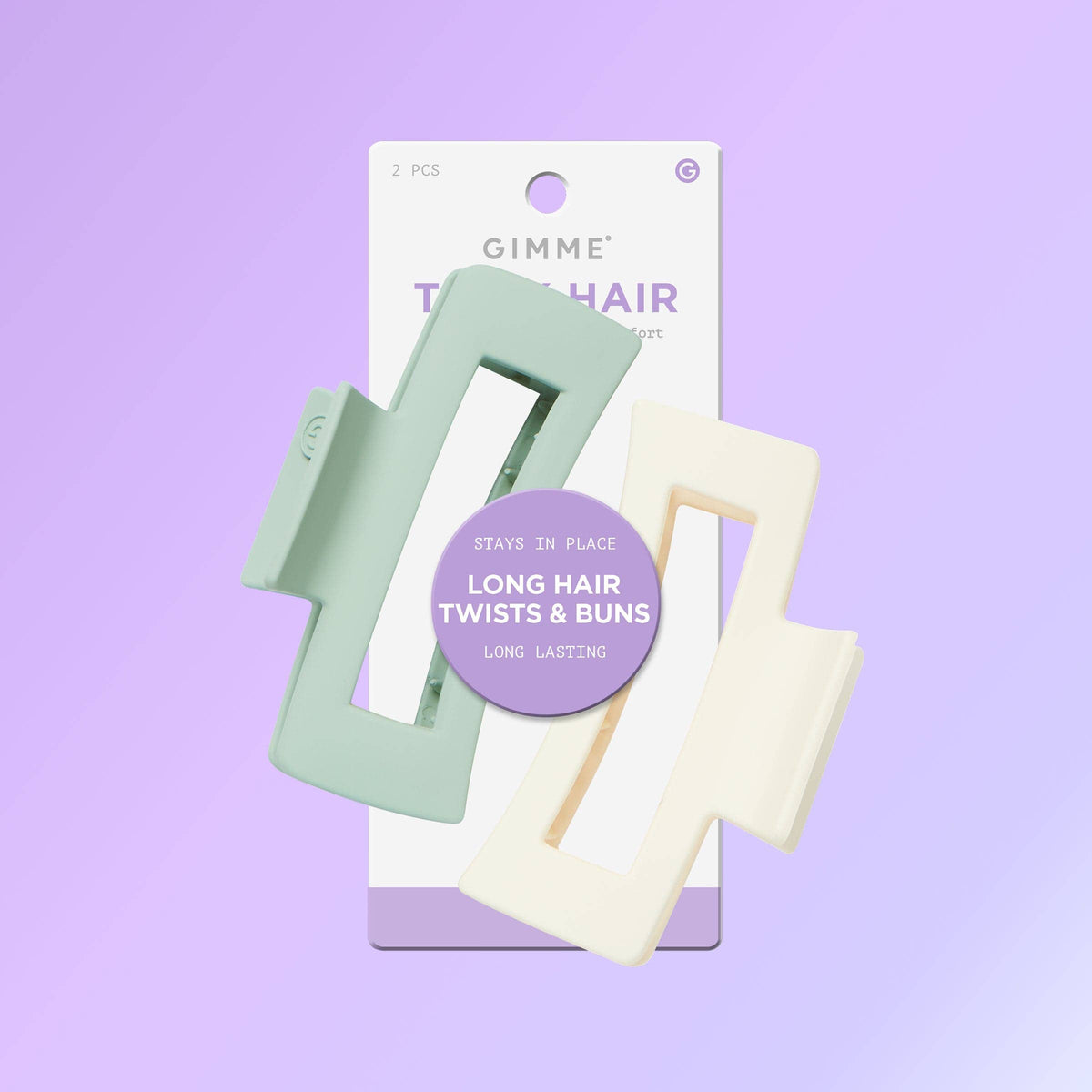 Rectangle Claw Clips For Thick or Curly Hair - Locked In