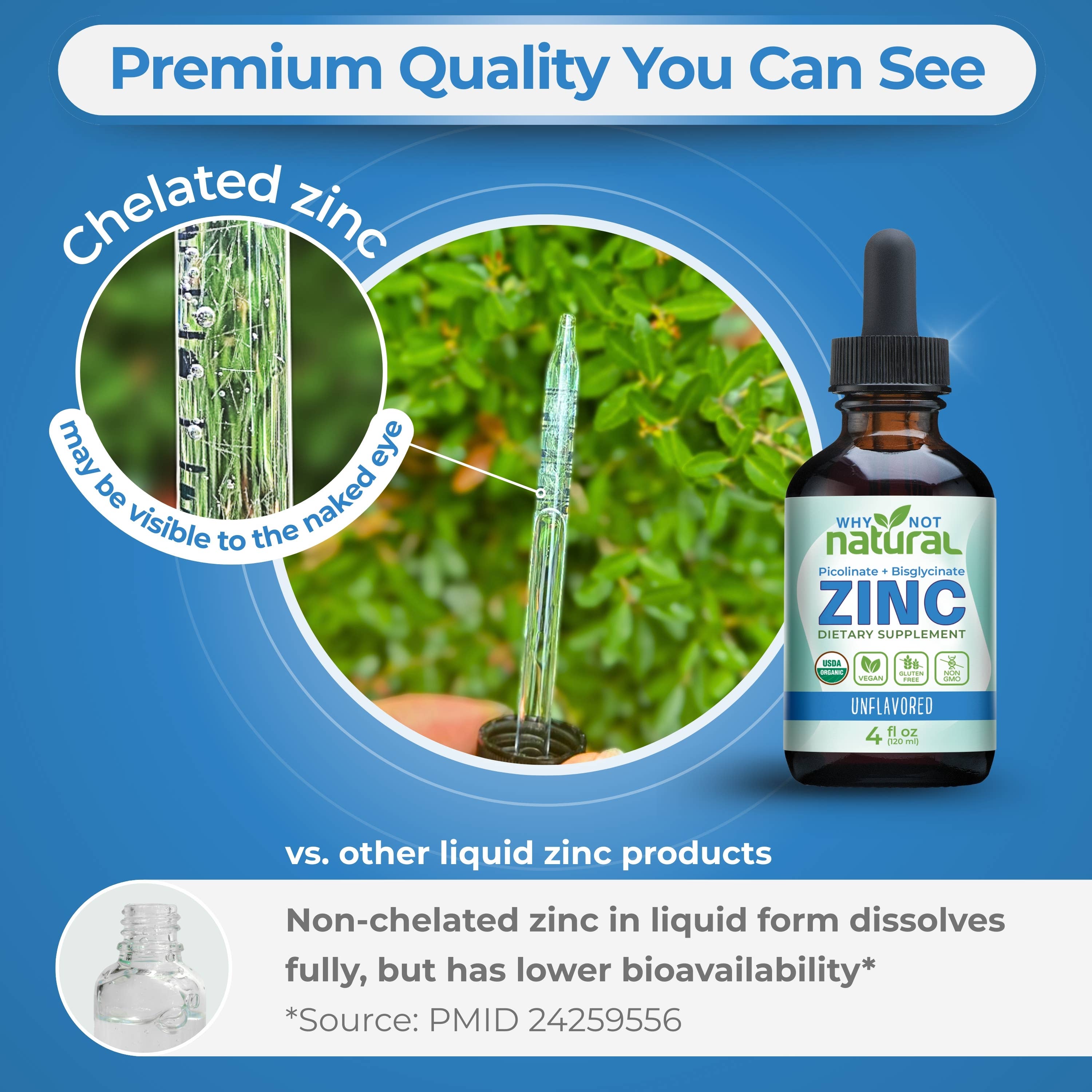 Organic Liquid Zinc Drops Supplement