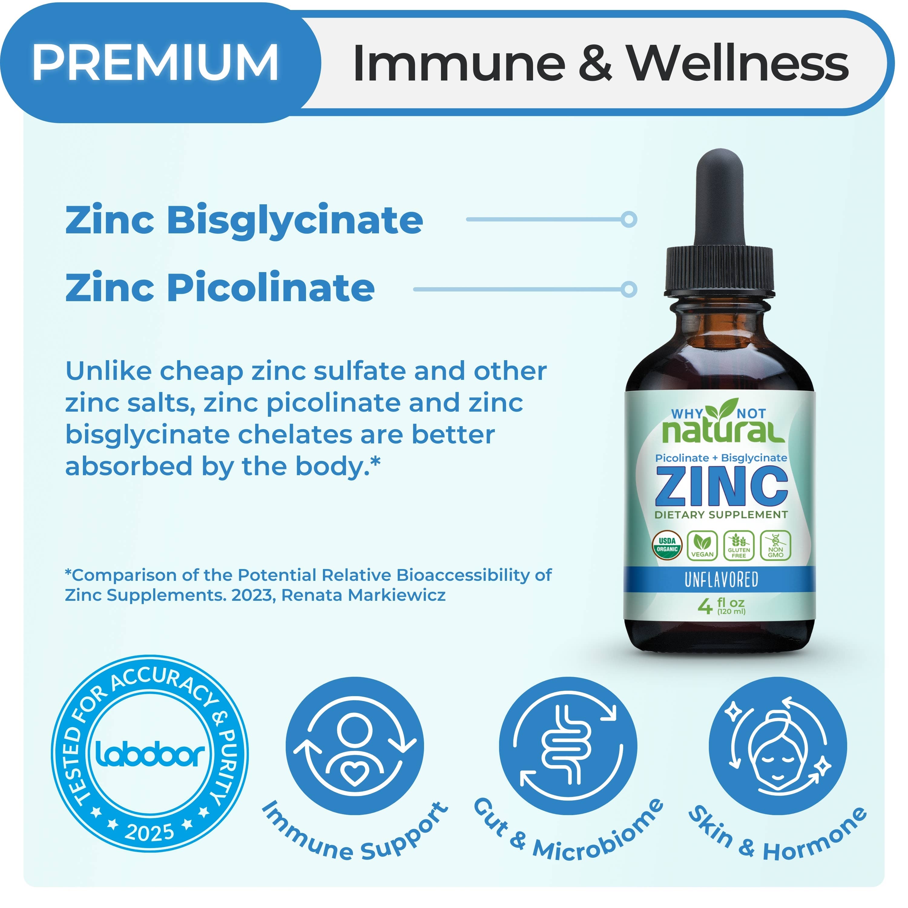 Organic Liquid Zinc Drops Supplement
