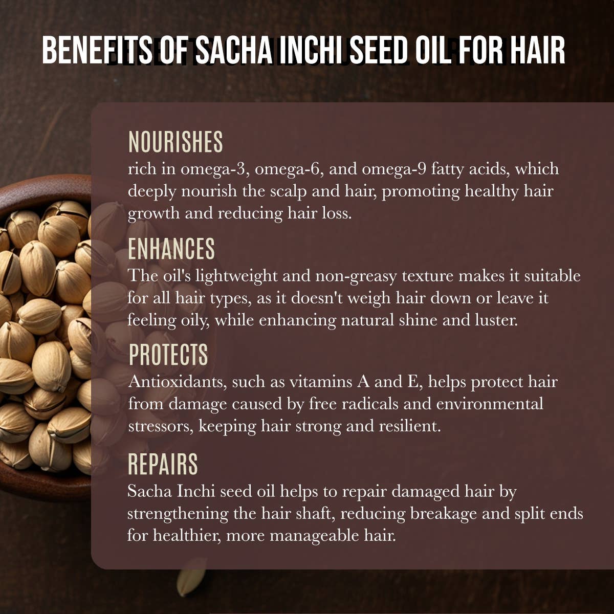 Organic Sacha Inchi Seed Oil | Locks in Moisture | 4 fl oz