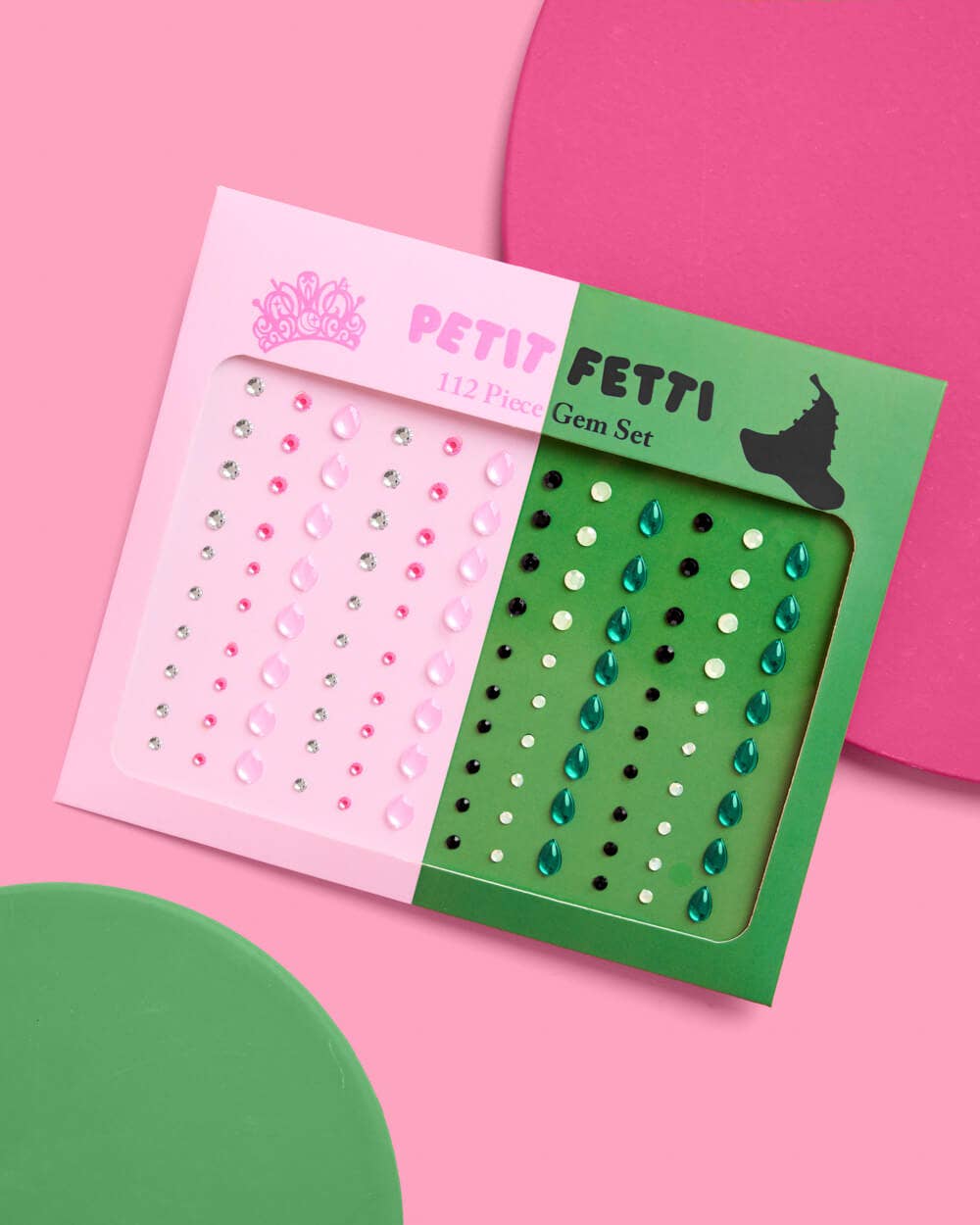 Wicked Pink Green Face Gem Set