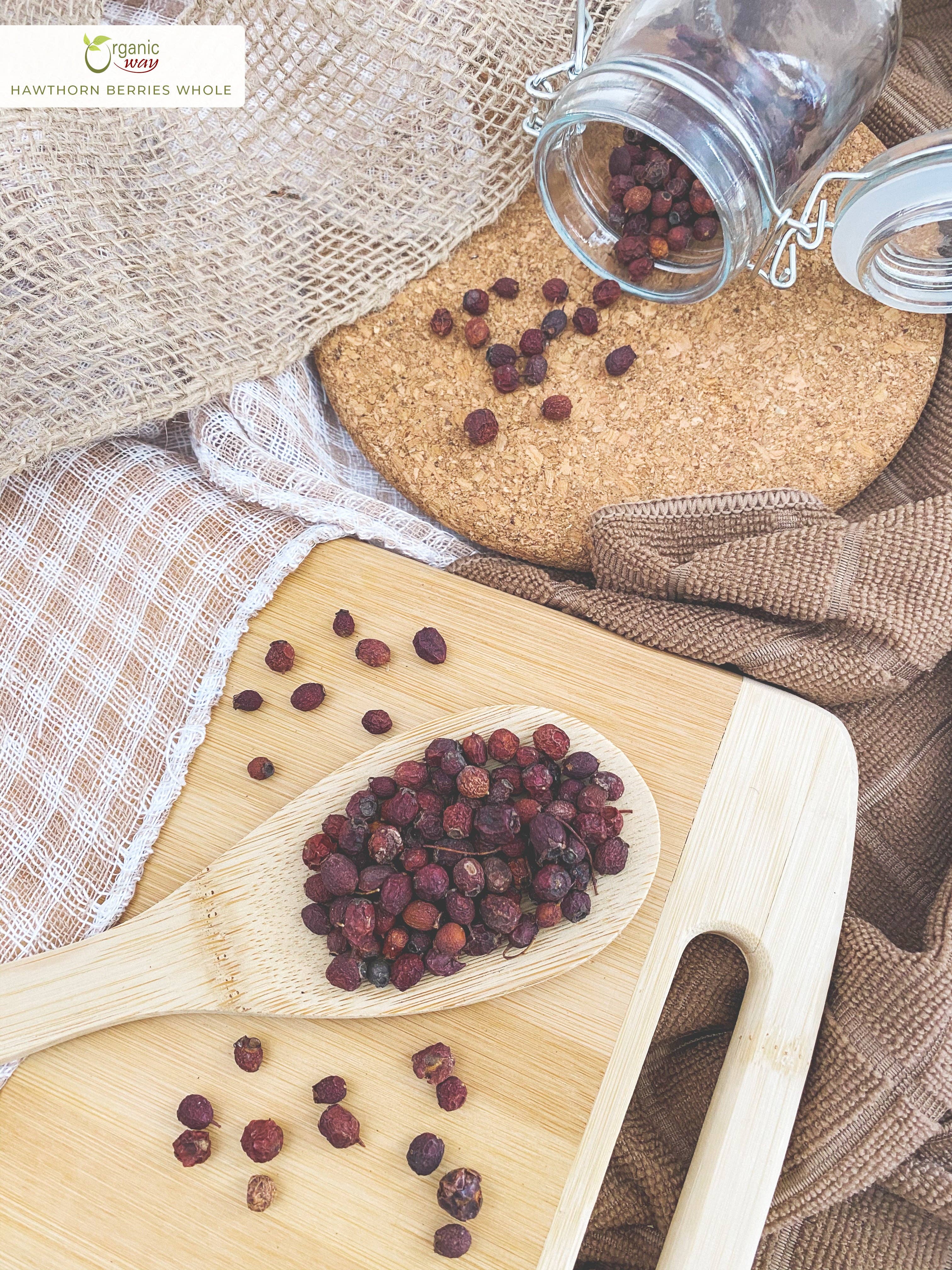 Hawthorn Berries Fruit Whole (Crataegus monogyna) - European Wild-Harvest | Kosher Certified | Vegan, Non GMO & Gluten Free | USDA Certified | Origin - Albania