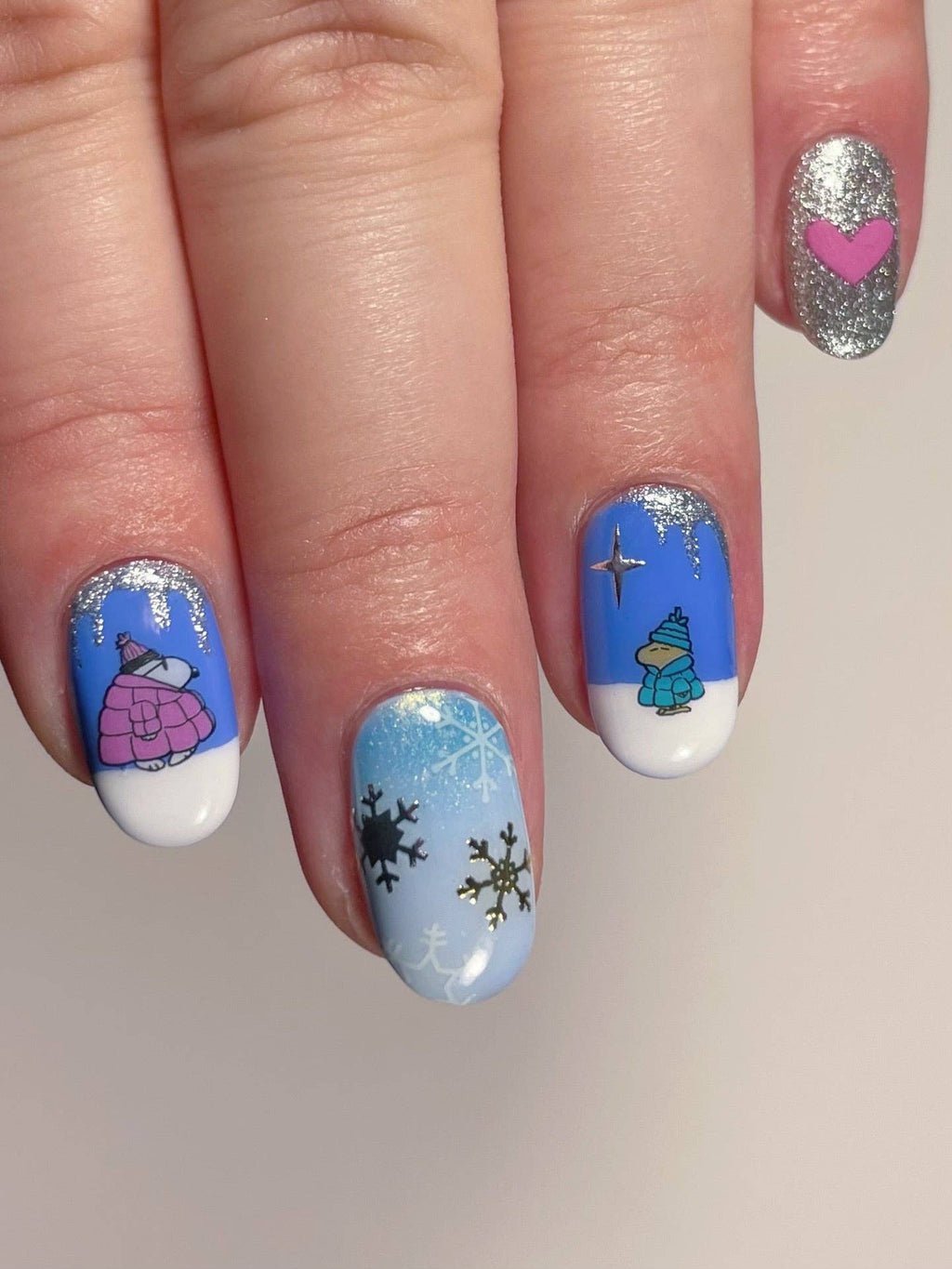 Nail Art Stickers - PEANUTS SNOW DAY