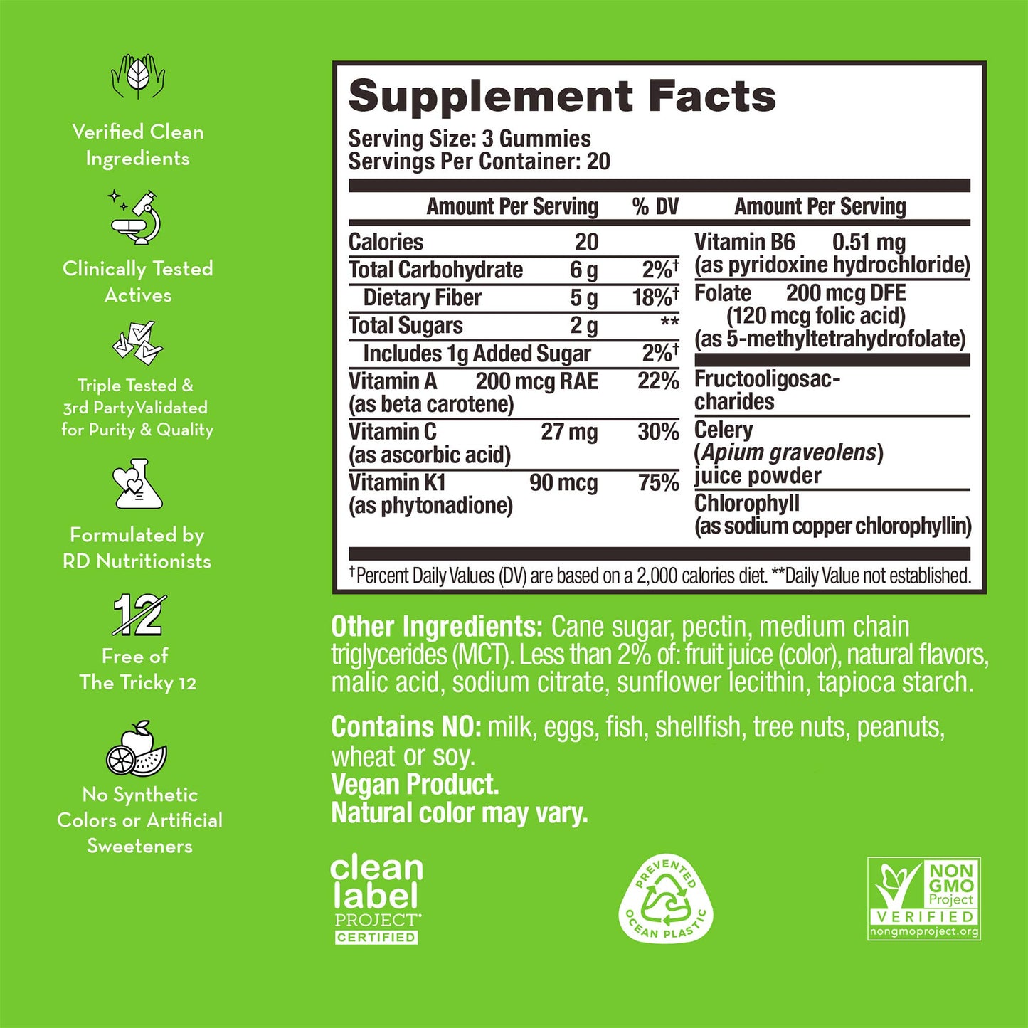 Celery Juice Fiber Gummies for Added Fiber & Detox