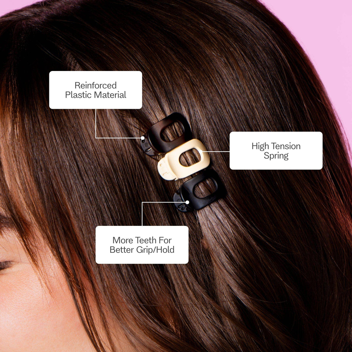Mini Hair Clip Set For Fine or Thinner Hair - Lay Back