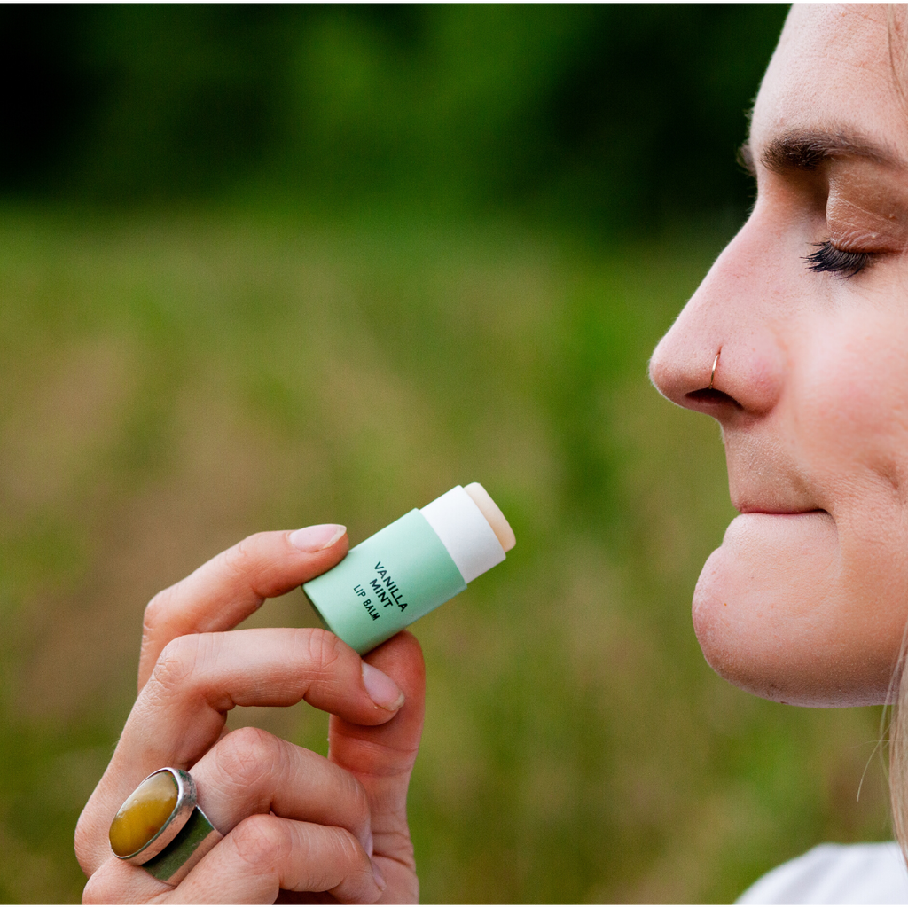 Vanilla Mint Organic Lip Balm / 0.3 oz Biodegradable Tube