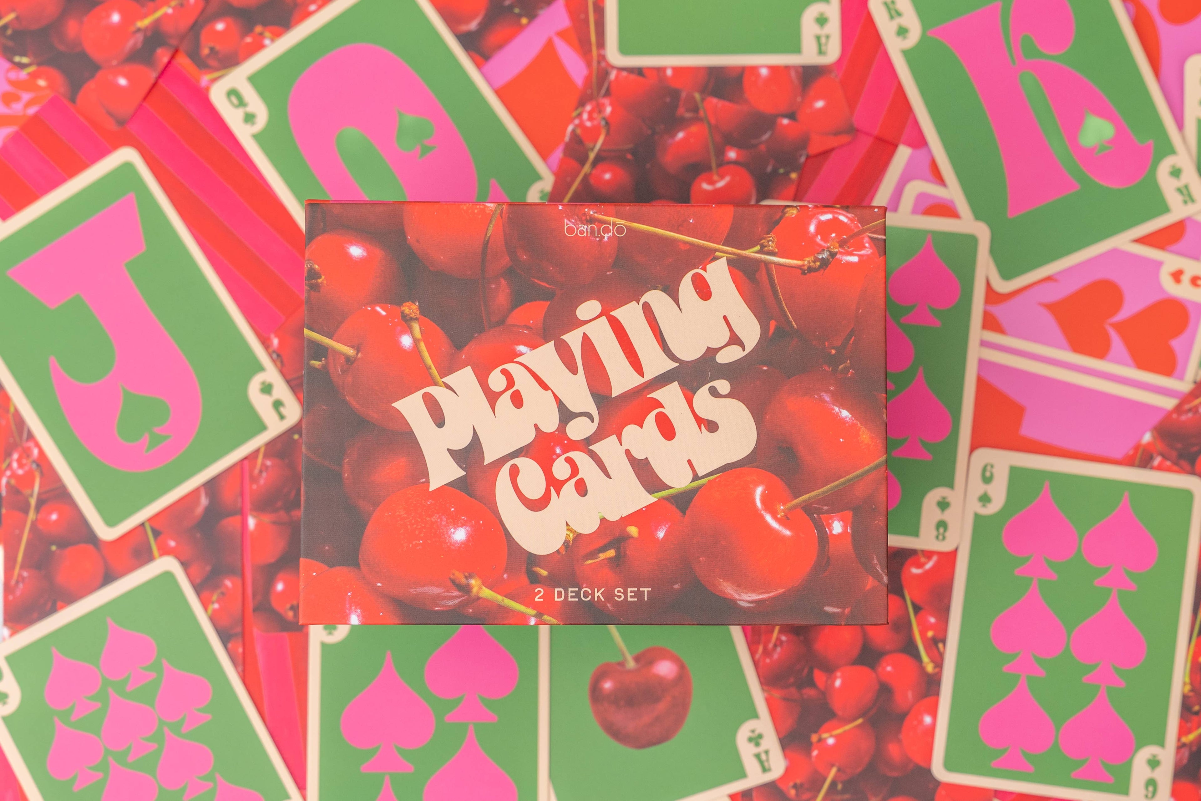 Cherry Strip Playing Card Set