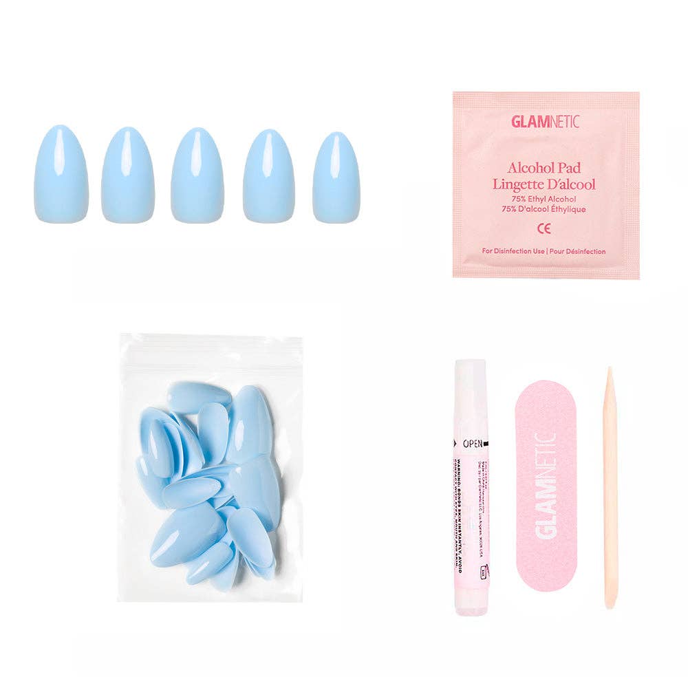 Soft Blue Press-On Nails | Short Almond