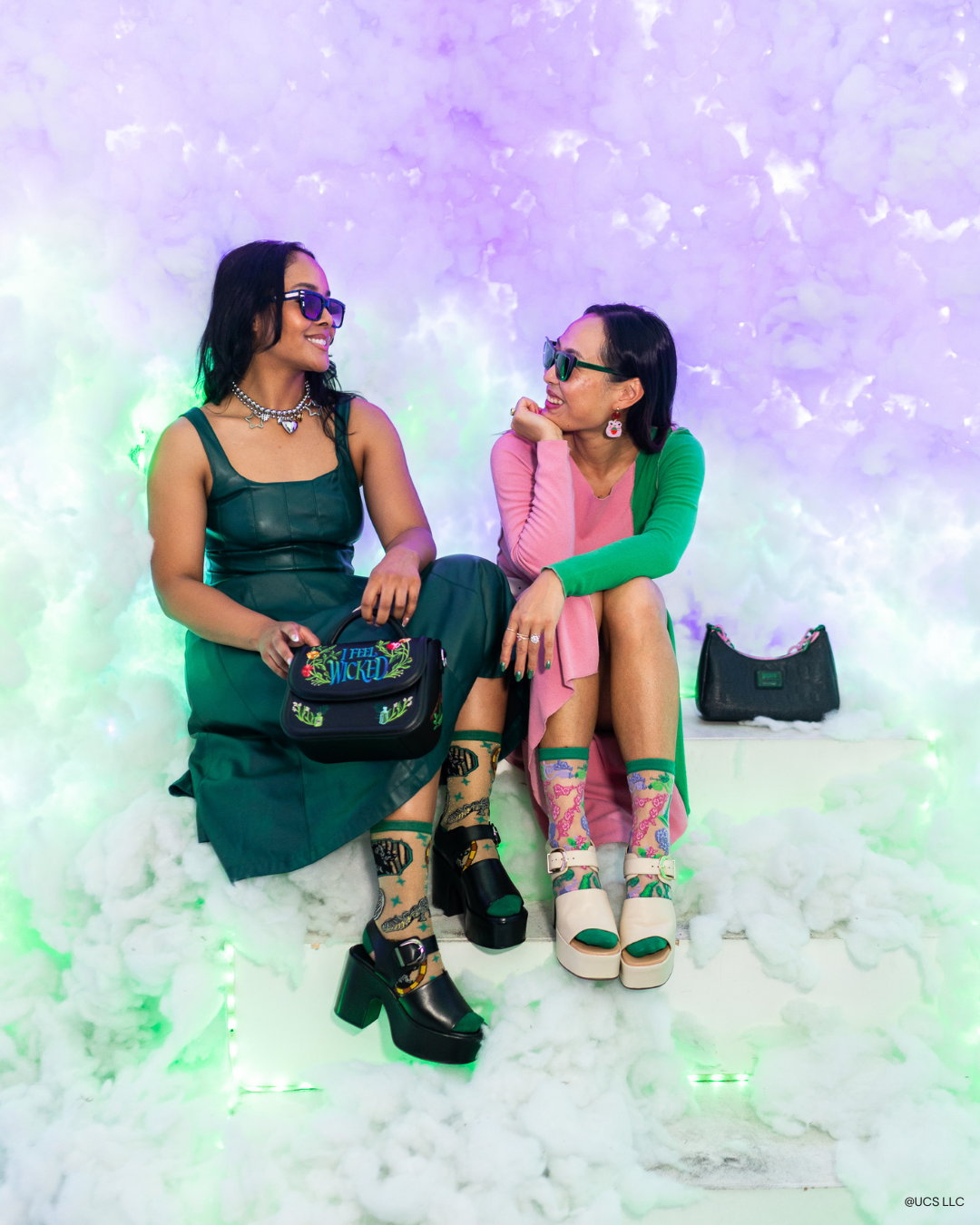 Wicked For Good Floral Sheer Crew Sock