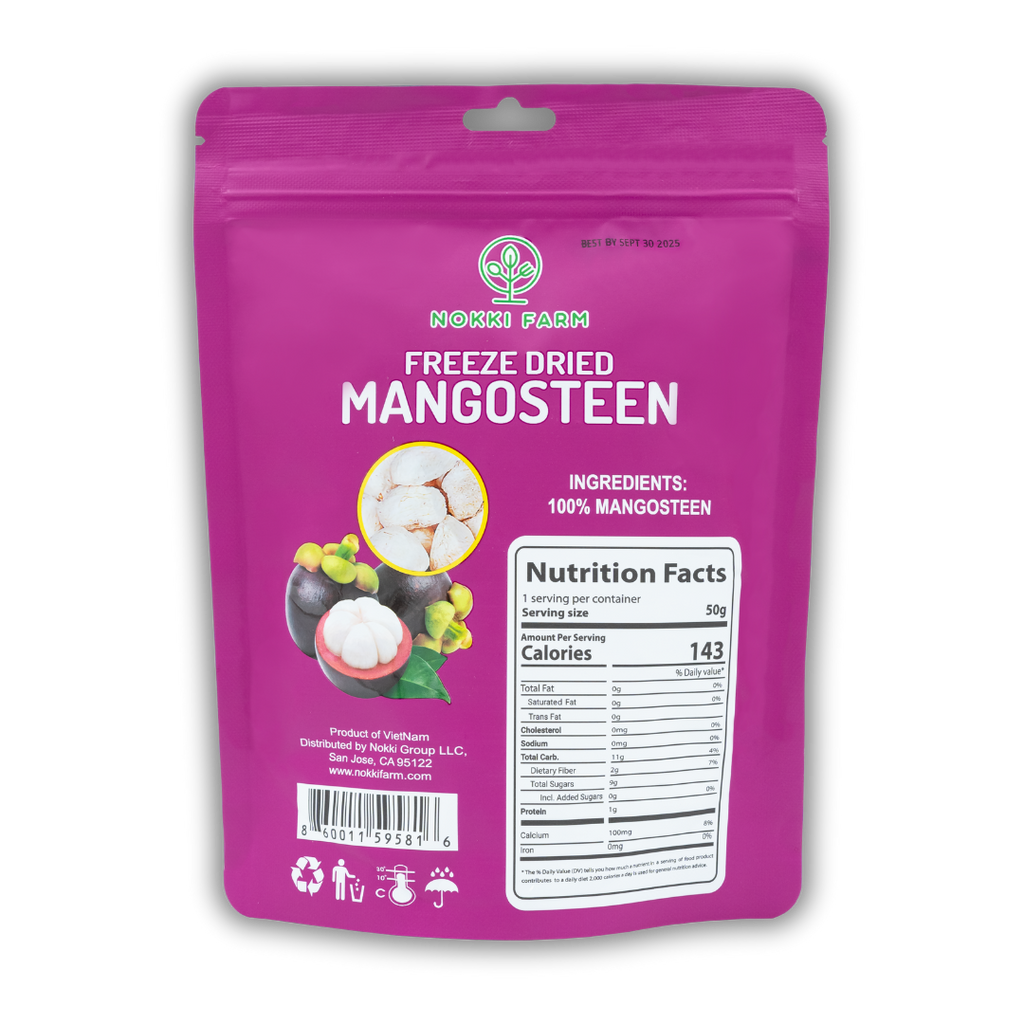 NOKKI FARM Freeze Dried Mangosteen Crisps - No Added Sugar