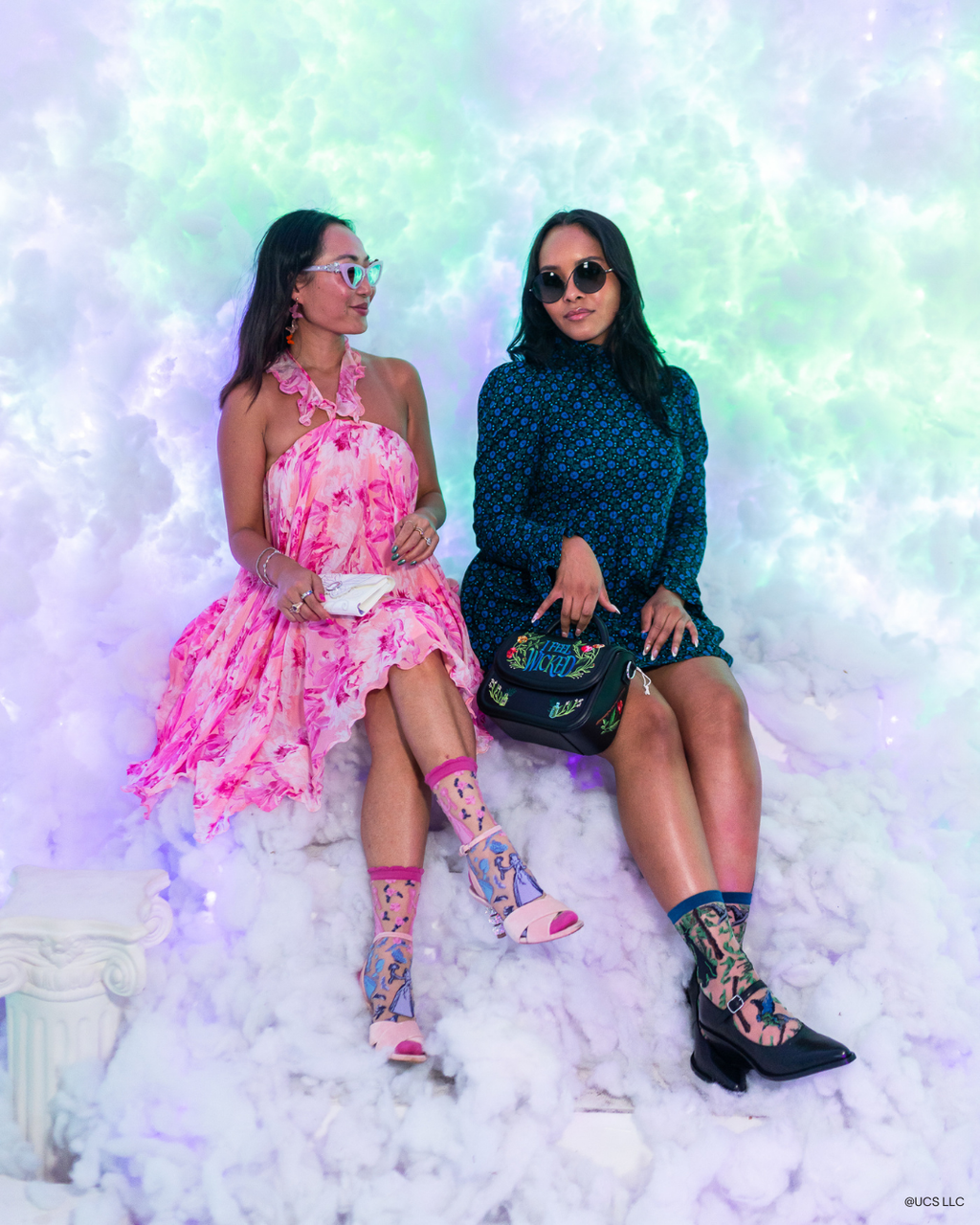 Wicked Glinda Silhouette Ruffle Sheer Crew Sock