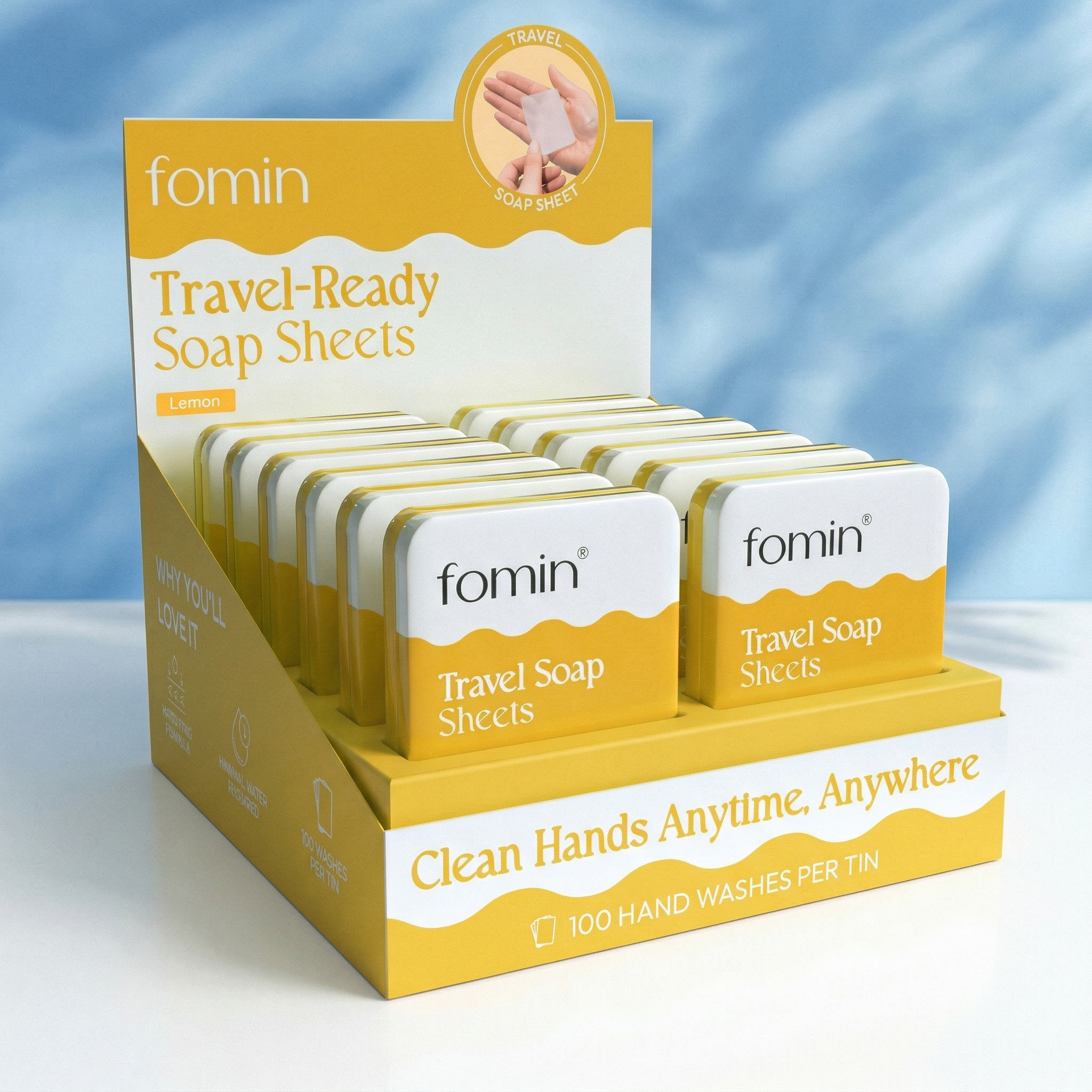 Travel Soap Sheets Tin - Lemon
