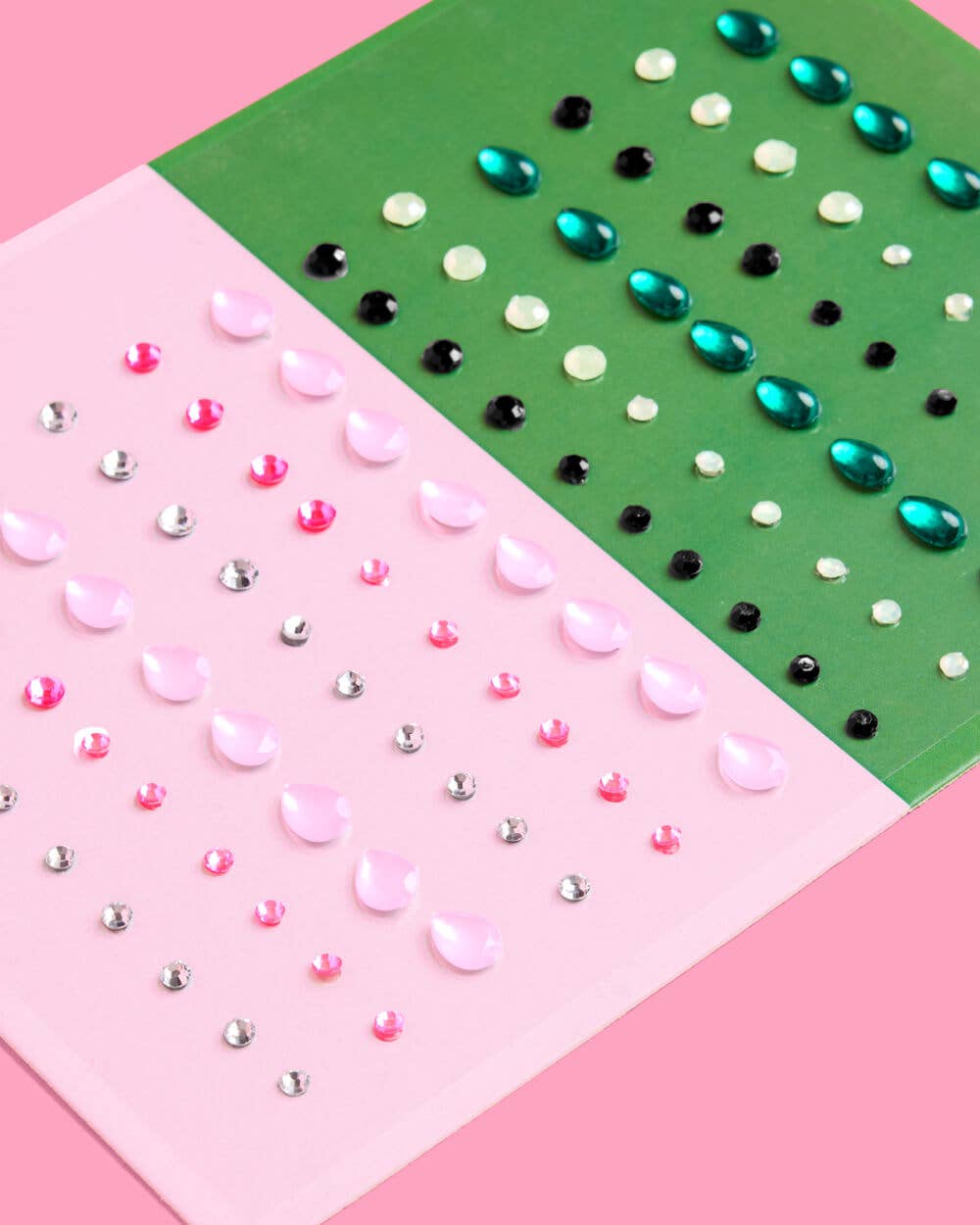 Wicked Pink Green Face Gem Set