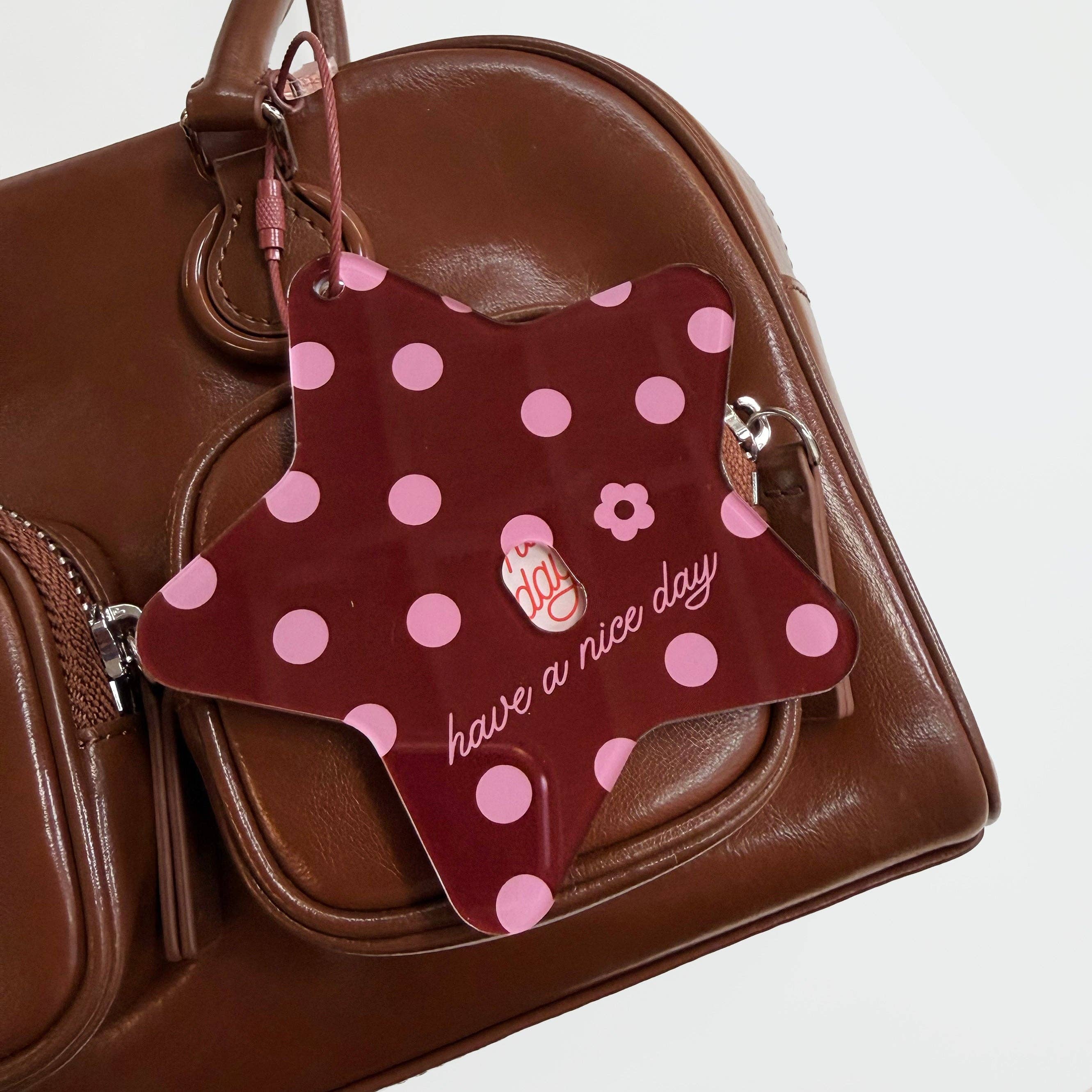 Photo Frame Keychain-Polka Dot Star