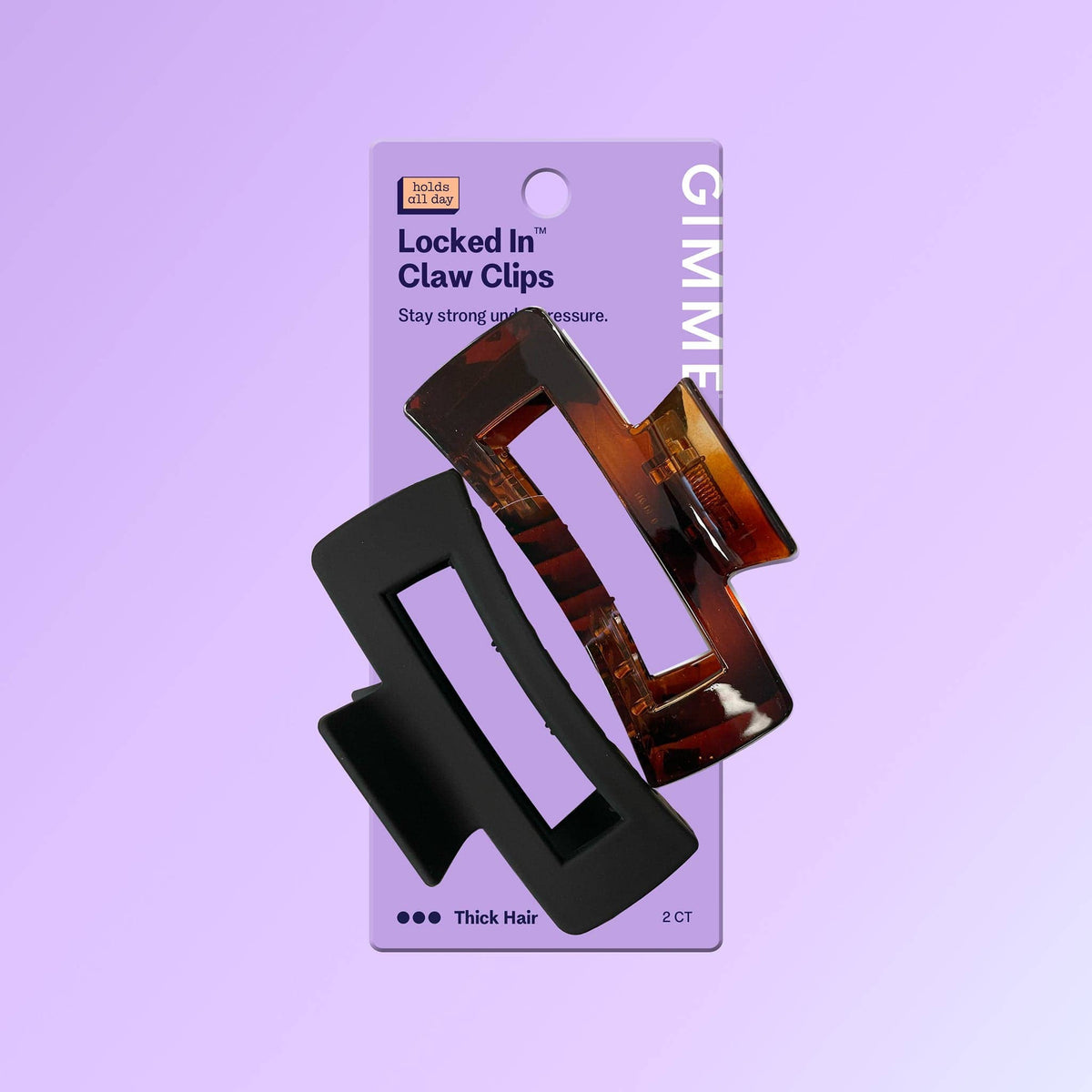 Rectangle Claw Clips For Thick or Curly Hair - Locked In
