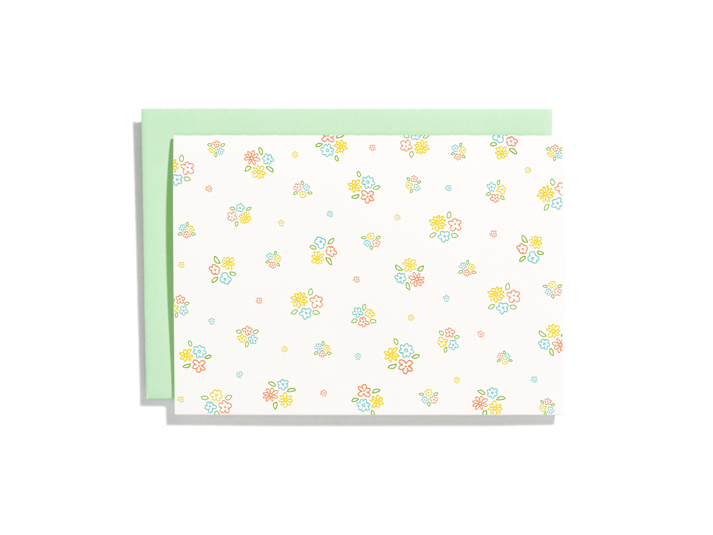 Ditsy Floral Pattern Letterpress Card Box Set