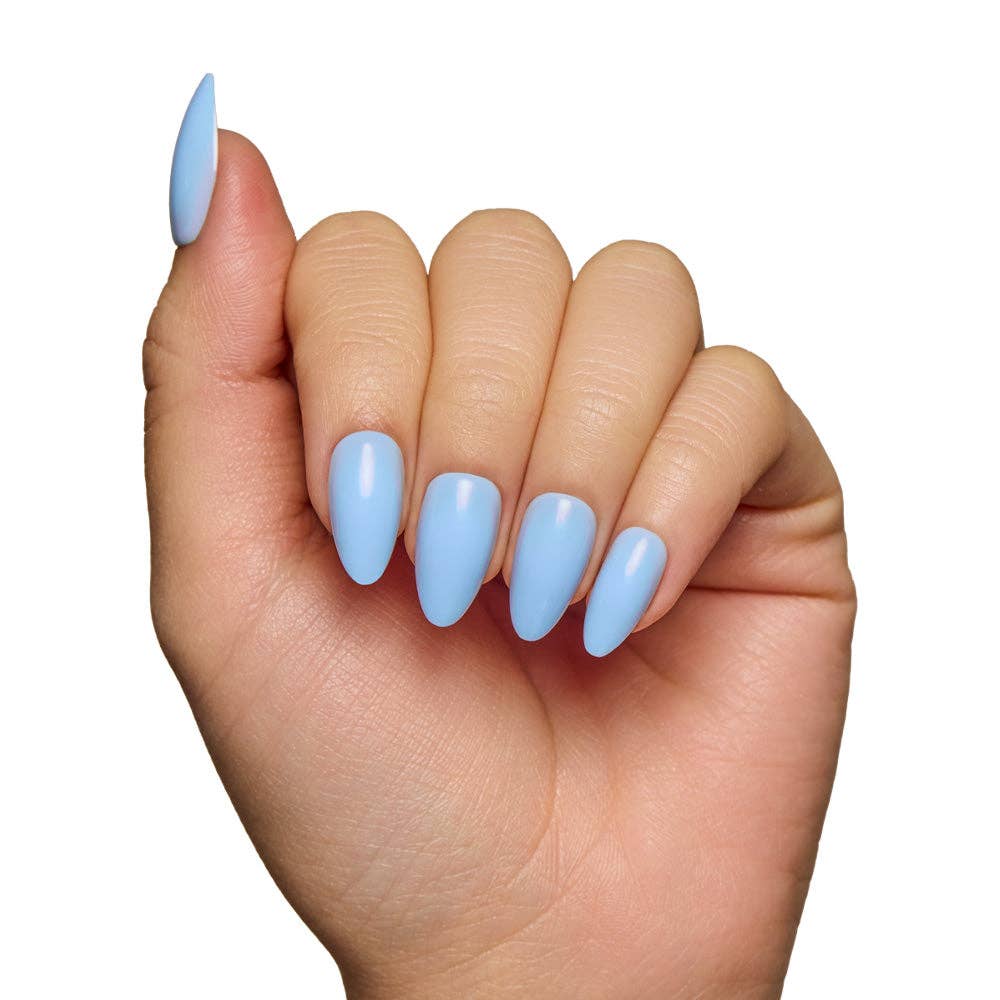 Soft Blue Press-On Nails | Short Almond