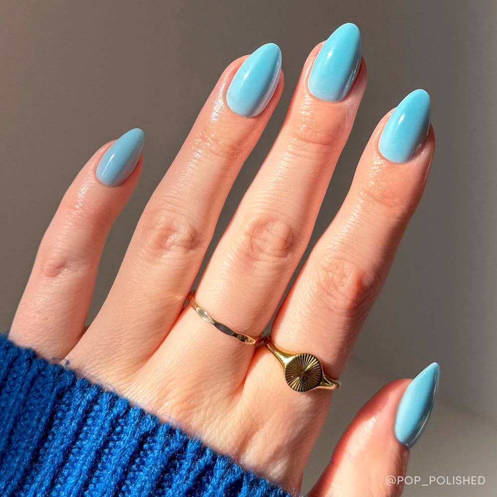 Soft Blue Press-On Nails | Short Almond