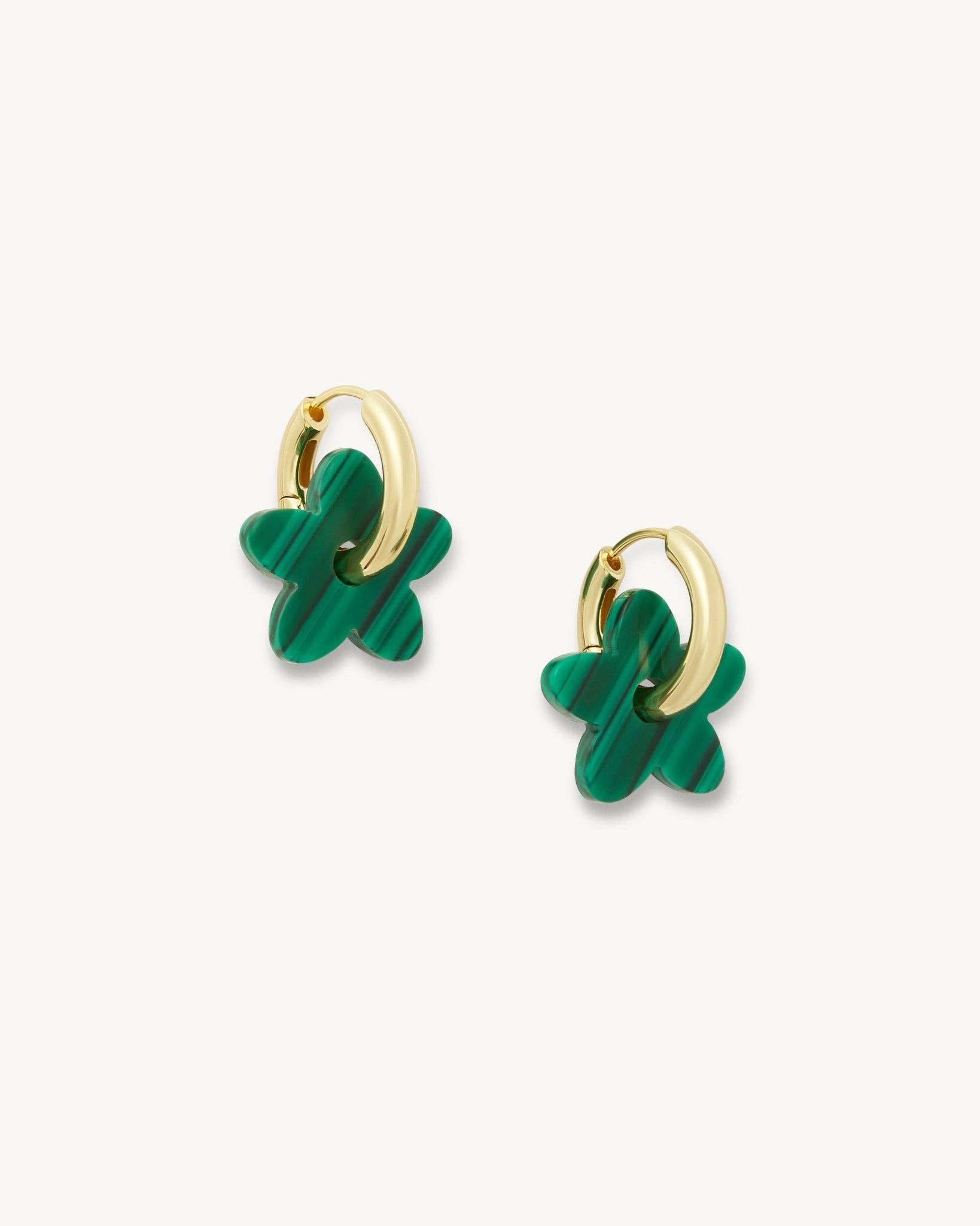 Petite Flower Charms in Malachite