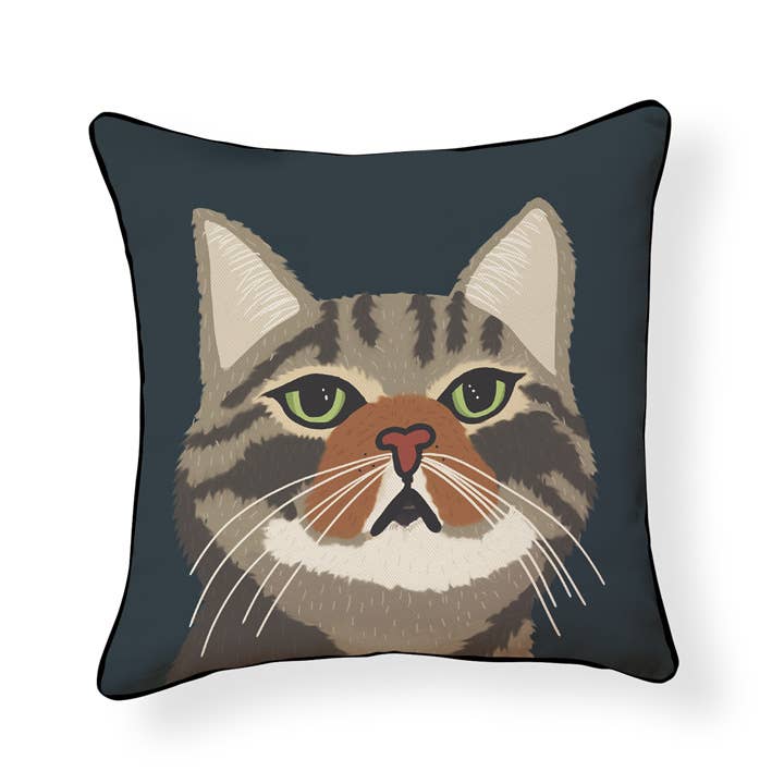 Grey Tabby Kitty Pillow Case