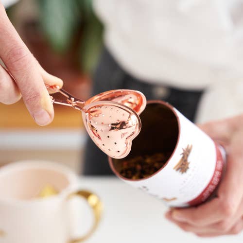 Rose Gold-Plated Stainless Steel Tea Infuser - Heart