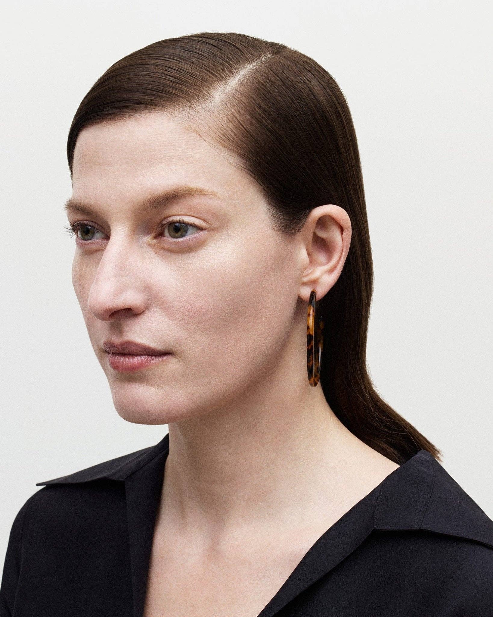 Large Hoops in Blonde Tortoise