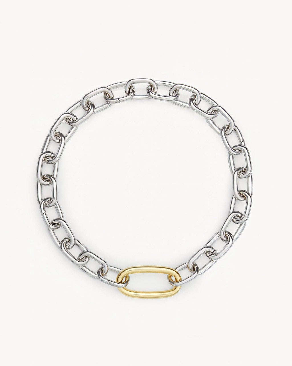 Interchangeable Oval Link Necklace in Silver