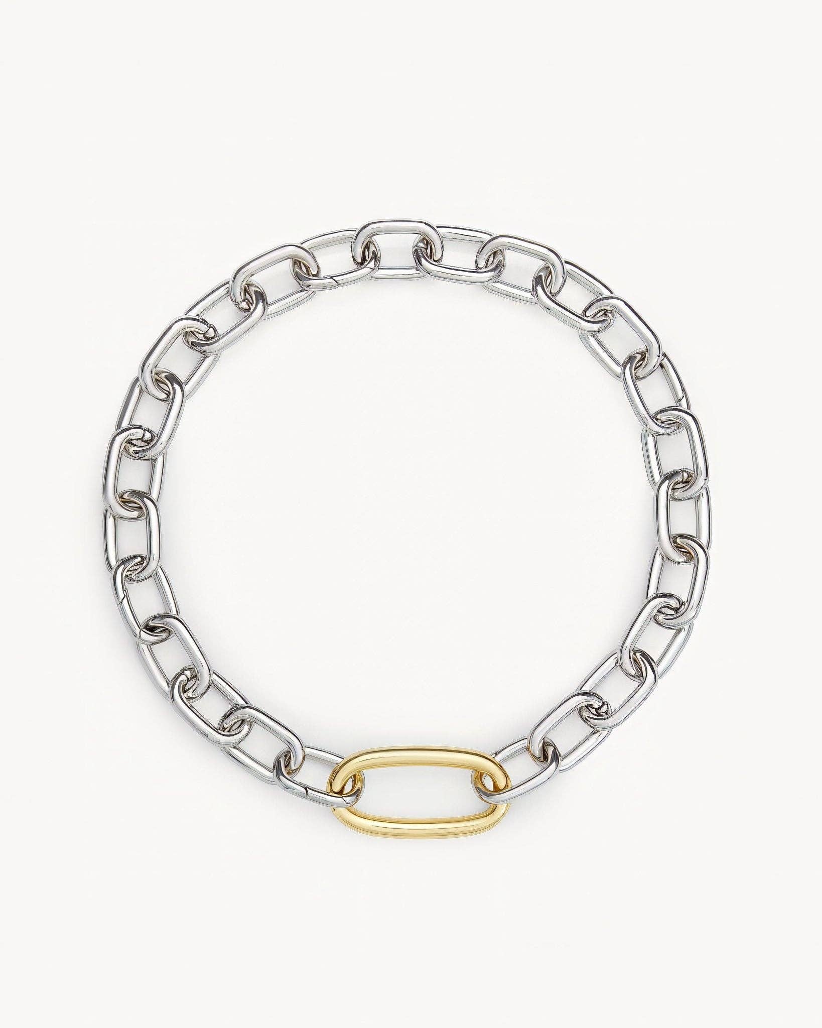 Interchangeable Oval Link Necklace in Silver