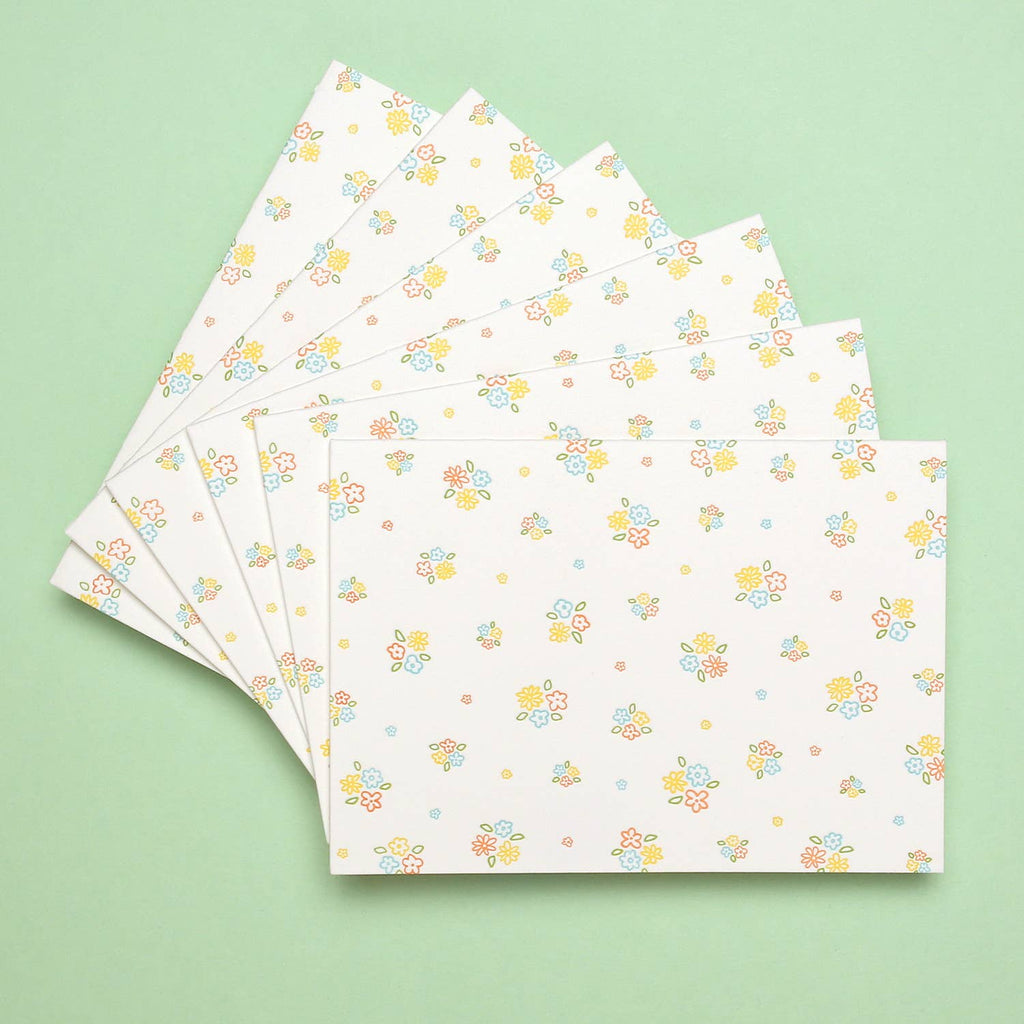 Ditsy Floral Pattern Letterpress Card Box Set