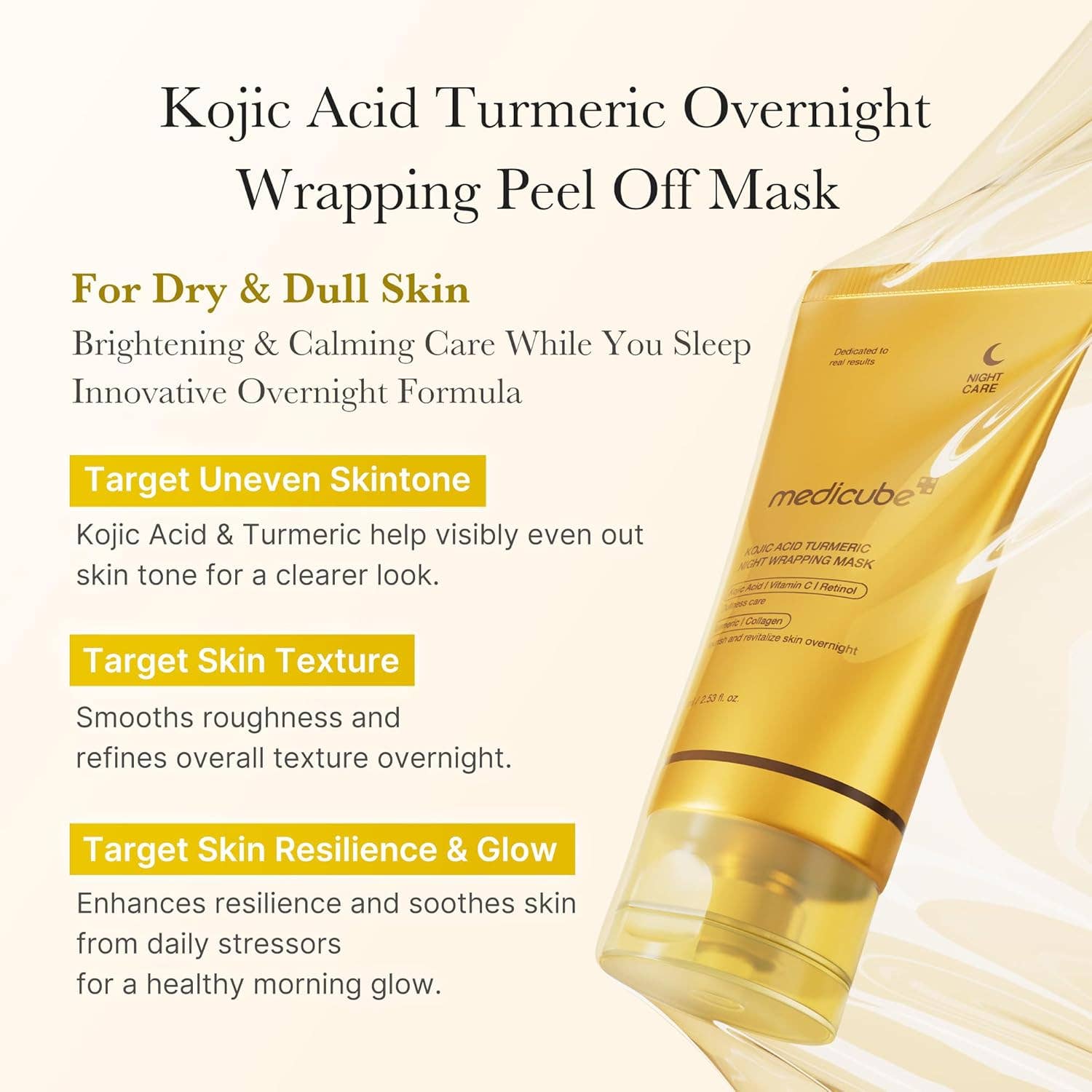 Kojic Acid Turmeric Overnight Wrapping Peel Off Mask