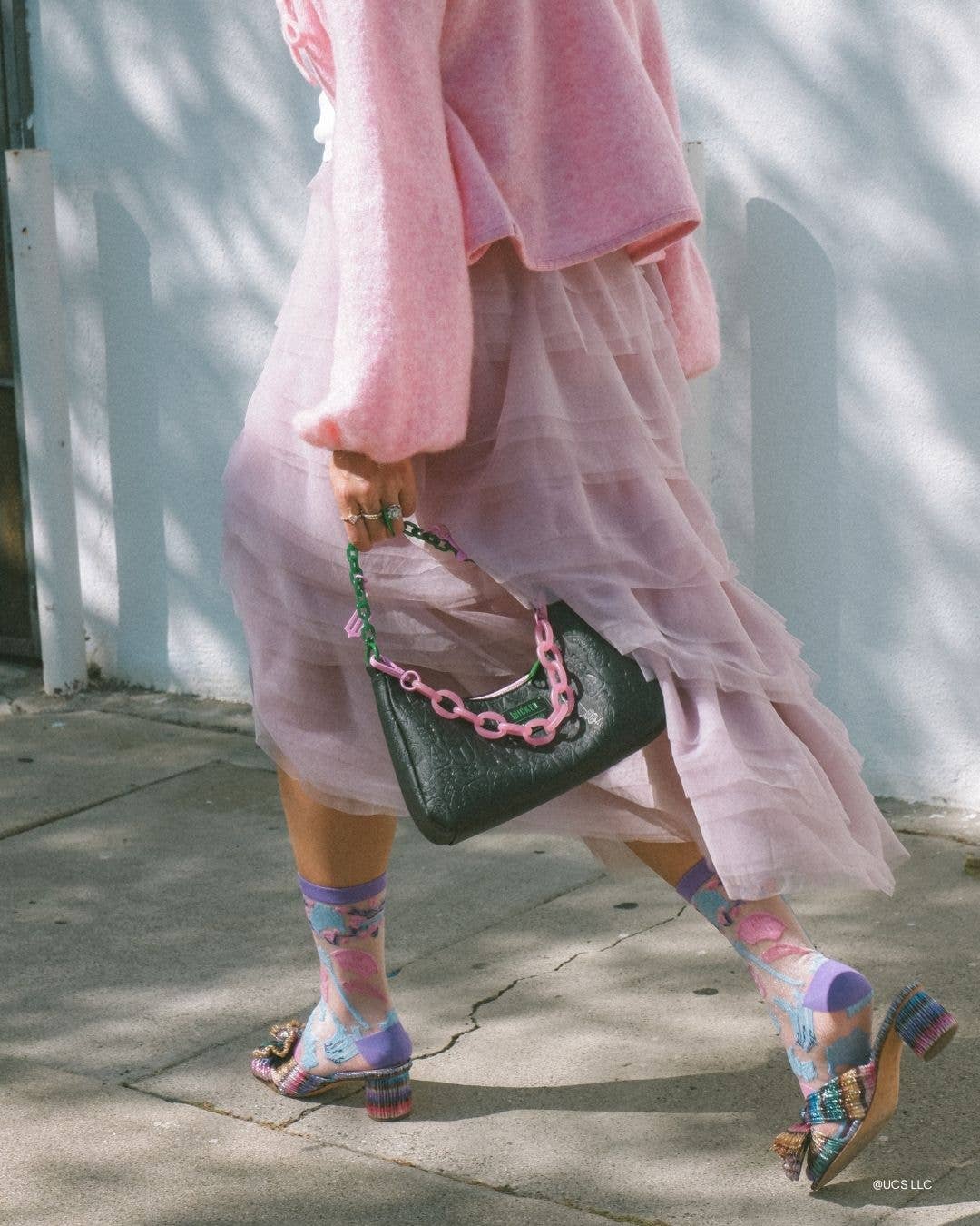 Wicked Get Ready with Glinda Shimmer Sheer Crew Sock