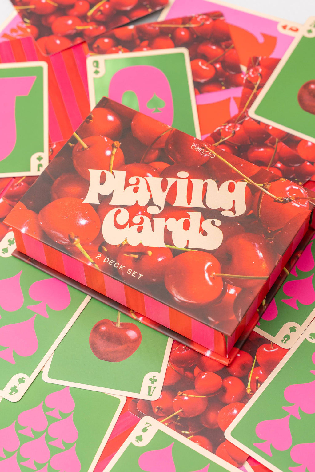 Cherry Strip Playing Card Set